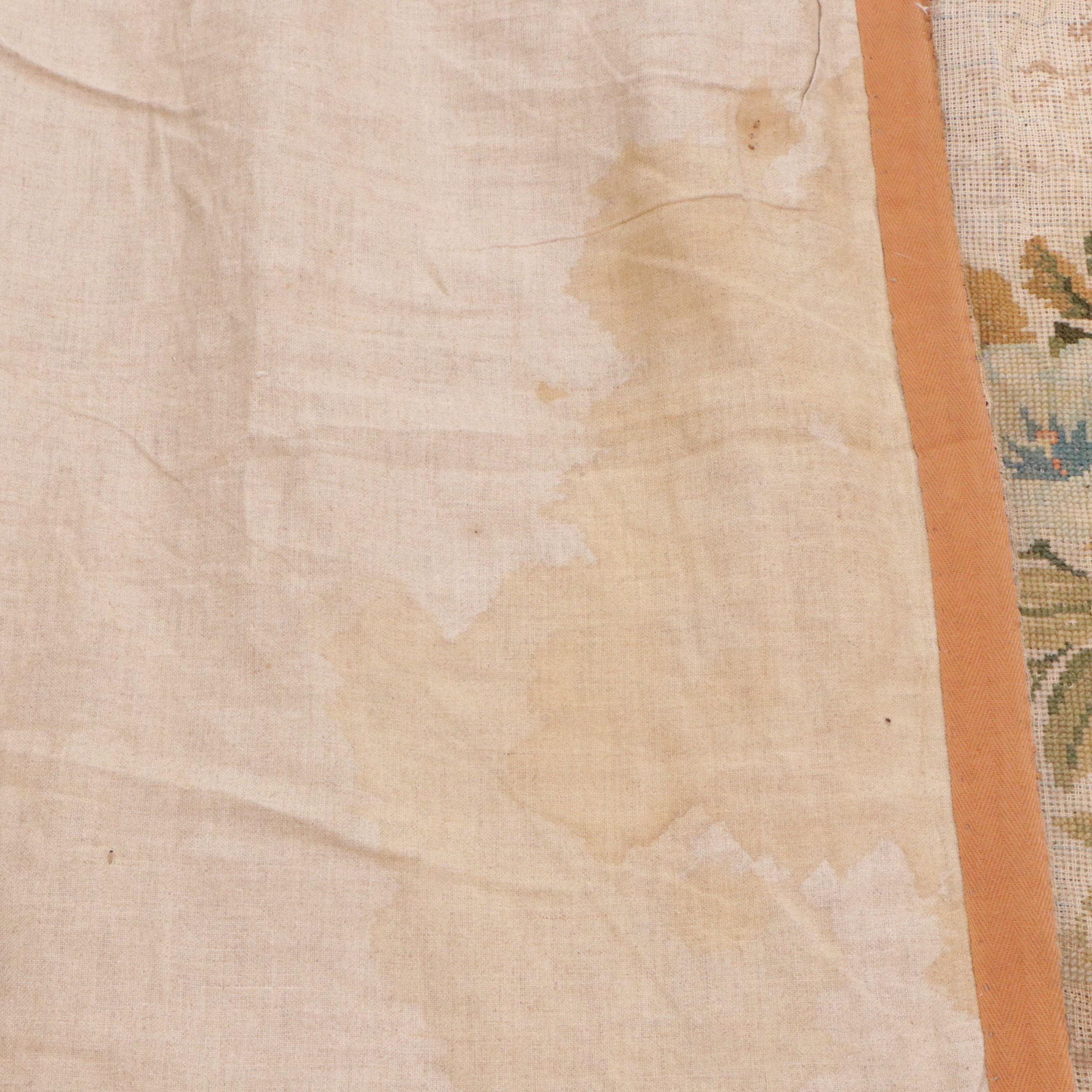 7'8 x 8'8 Handmade English Floral Needlepoint Area Rug, Antique