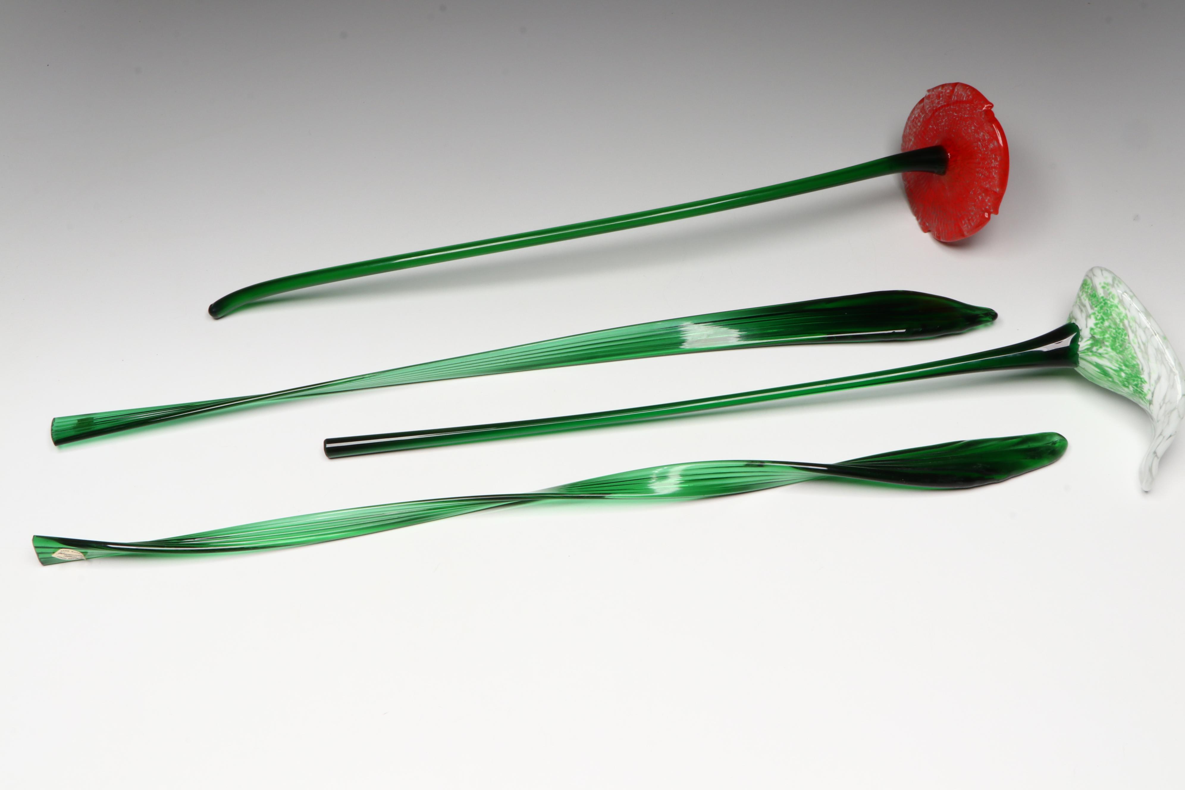 Handblown Glass Flowers with Harmonia Glass Seaweed Figures