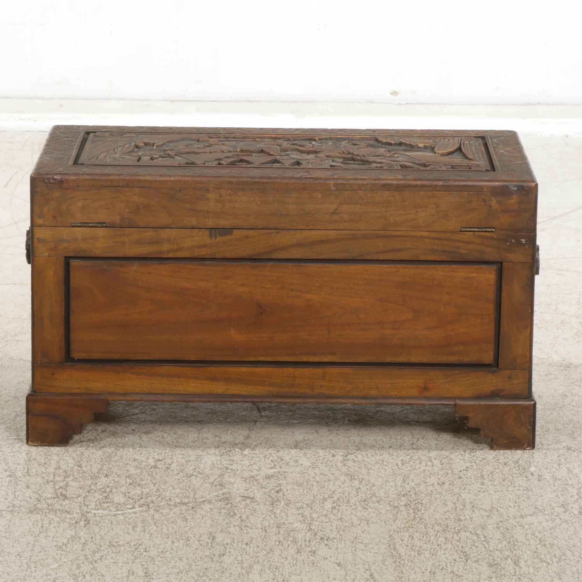 Chinese Carved Camphorwood Chest, Mid to Late 20th Century