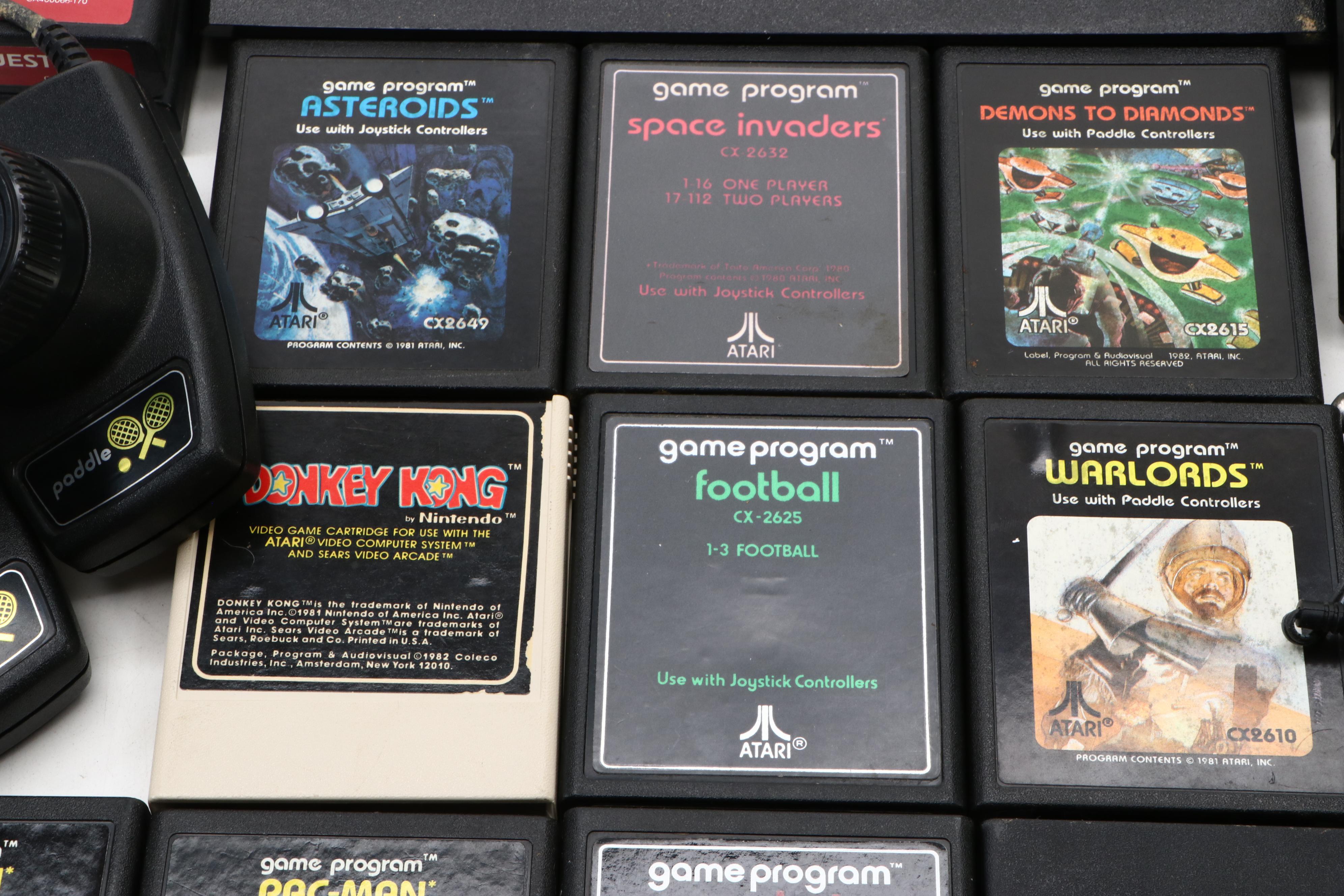 Atari 2600 Gaming Console with "Pac-Man," "Warlords," "Donkey Kong," More Games