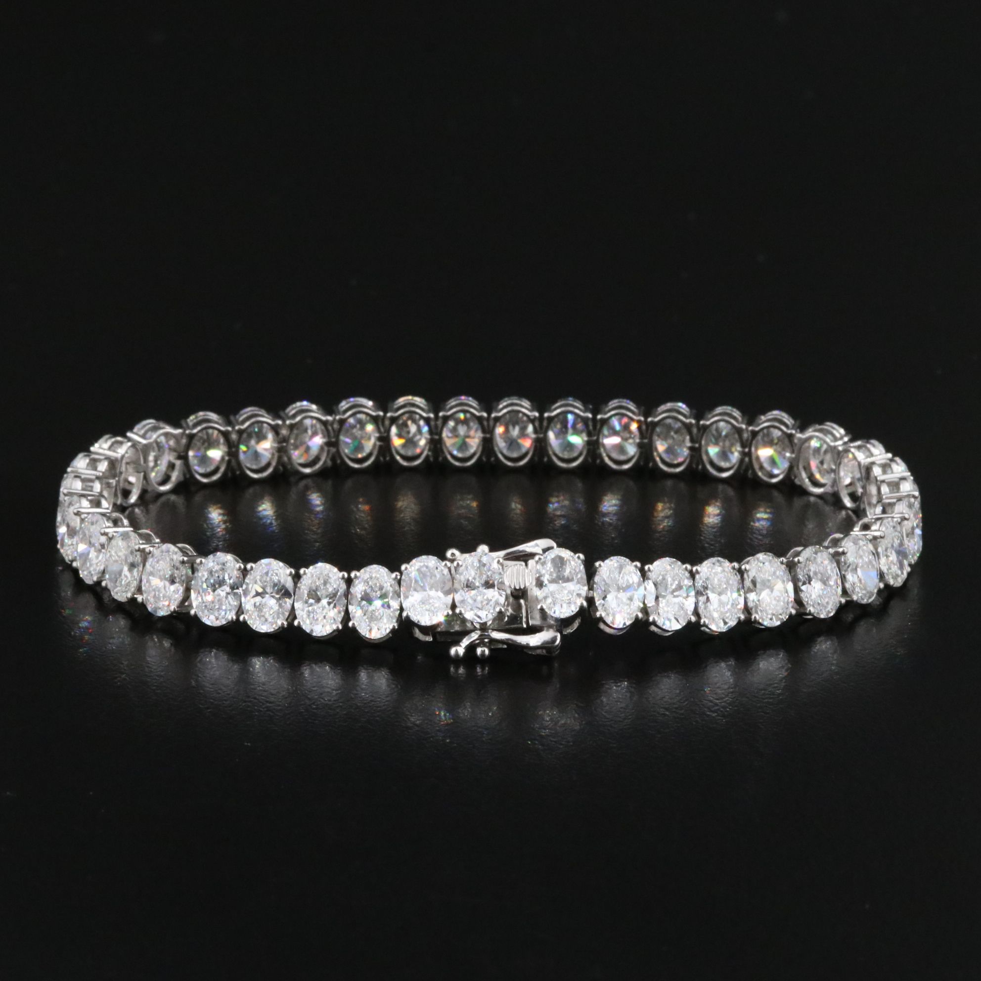 Platinum 22.17 CTW Lab Grown Diamond Line Bracelet
