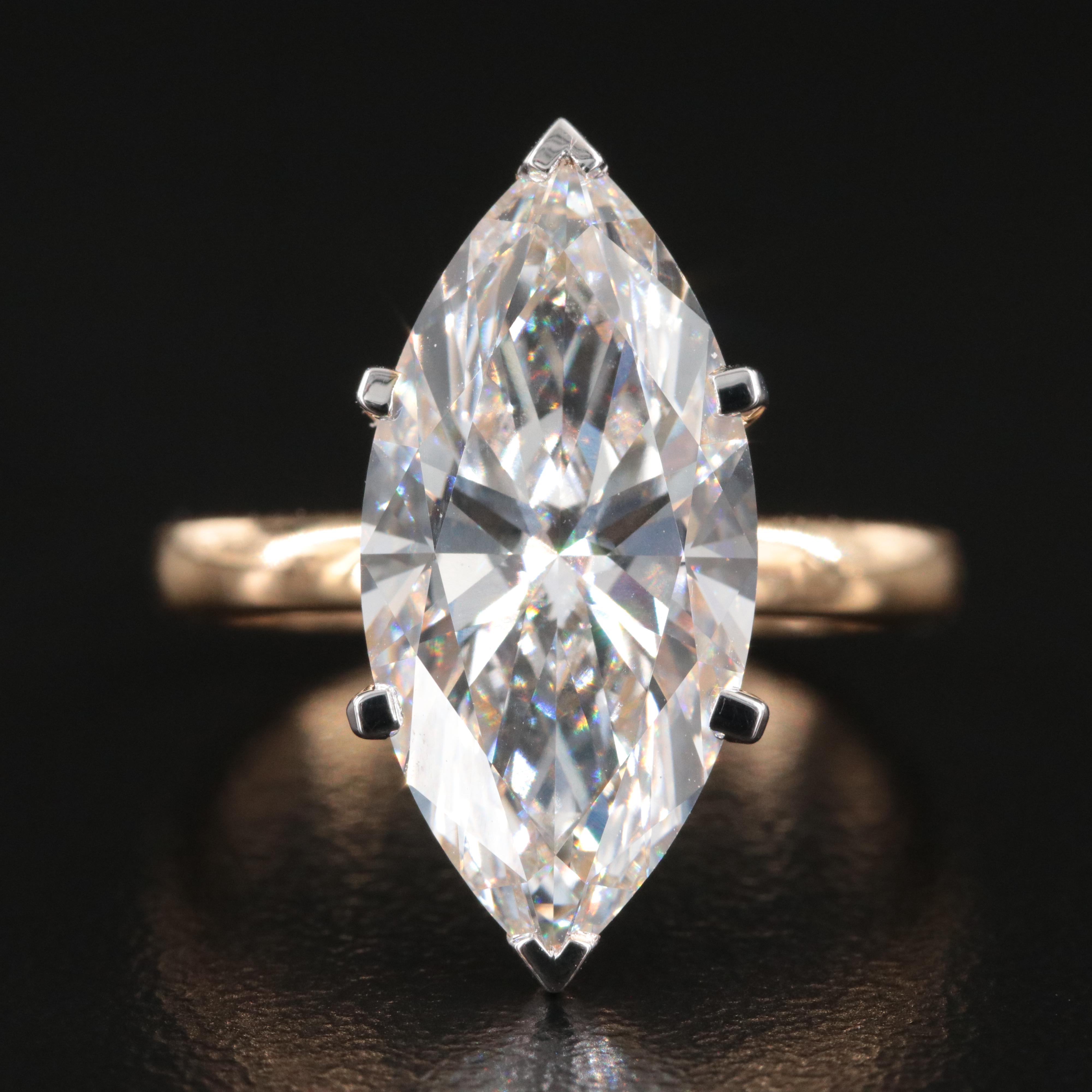 18K 5.06 CT Lab Grown Diamond Solitaire Ring with IGI Report