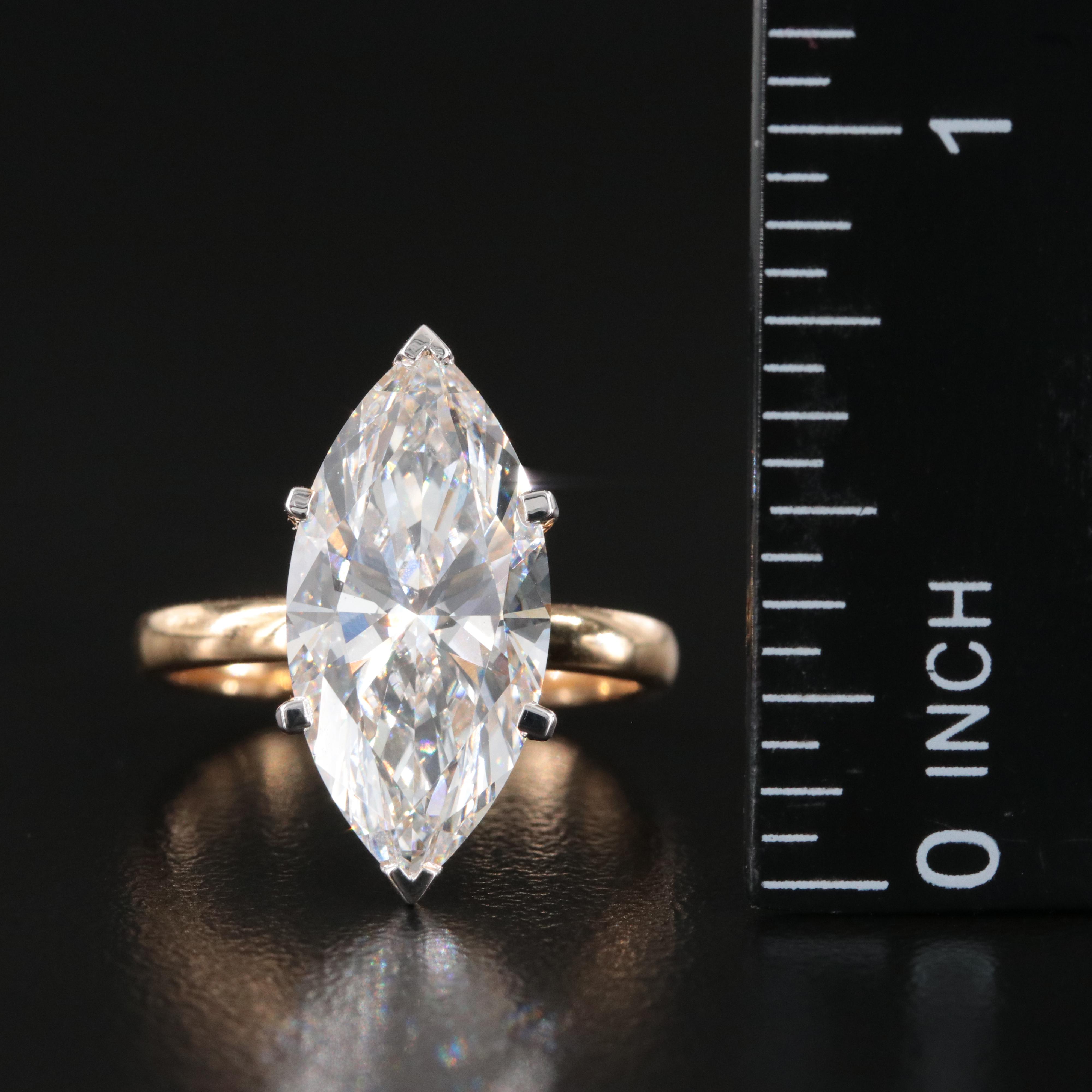 18K 5.06 CT Lab Grown Diamond Solitaire Ring with IGI Report