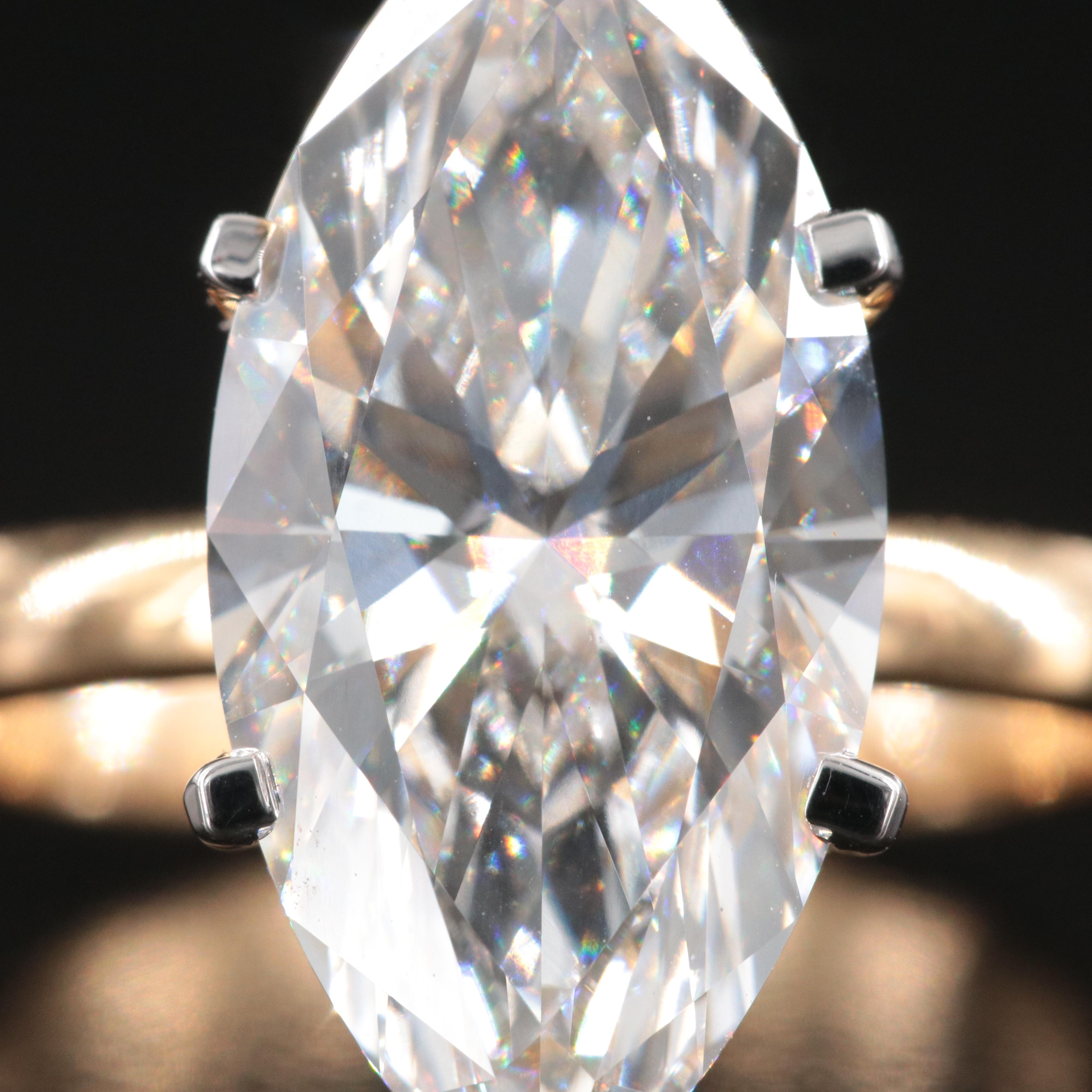 18K 5.06 CT Lab Grown Diamond Solitaire Ring with IGI Report