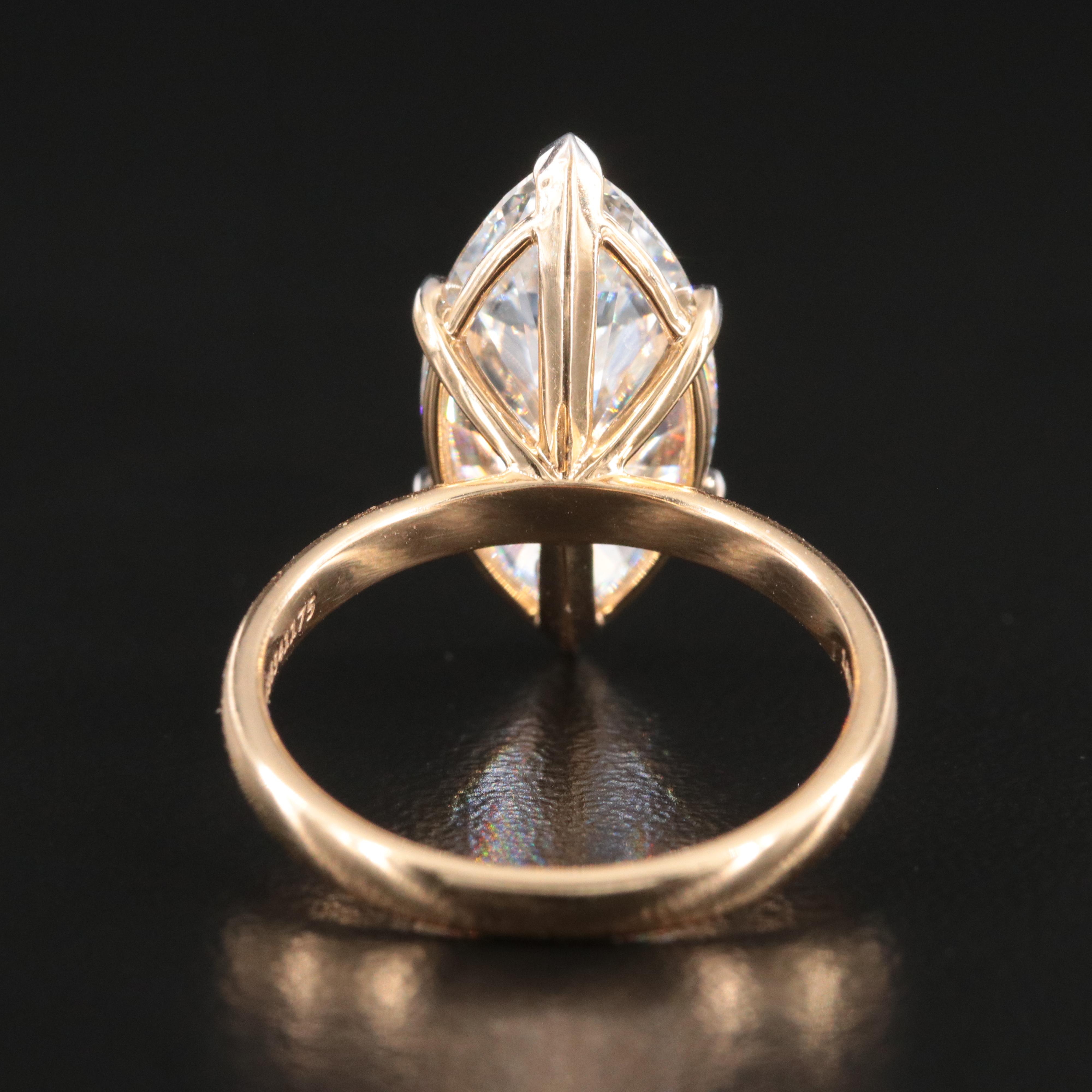 18K 5.06 CT Lab Grown Diamond Solitaire Ring with IGI Report