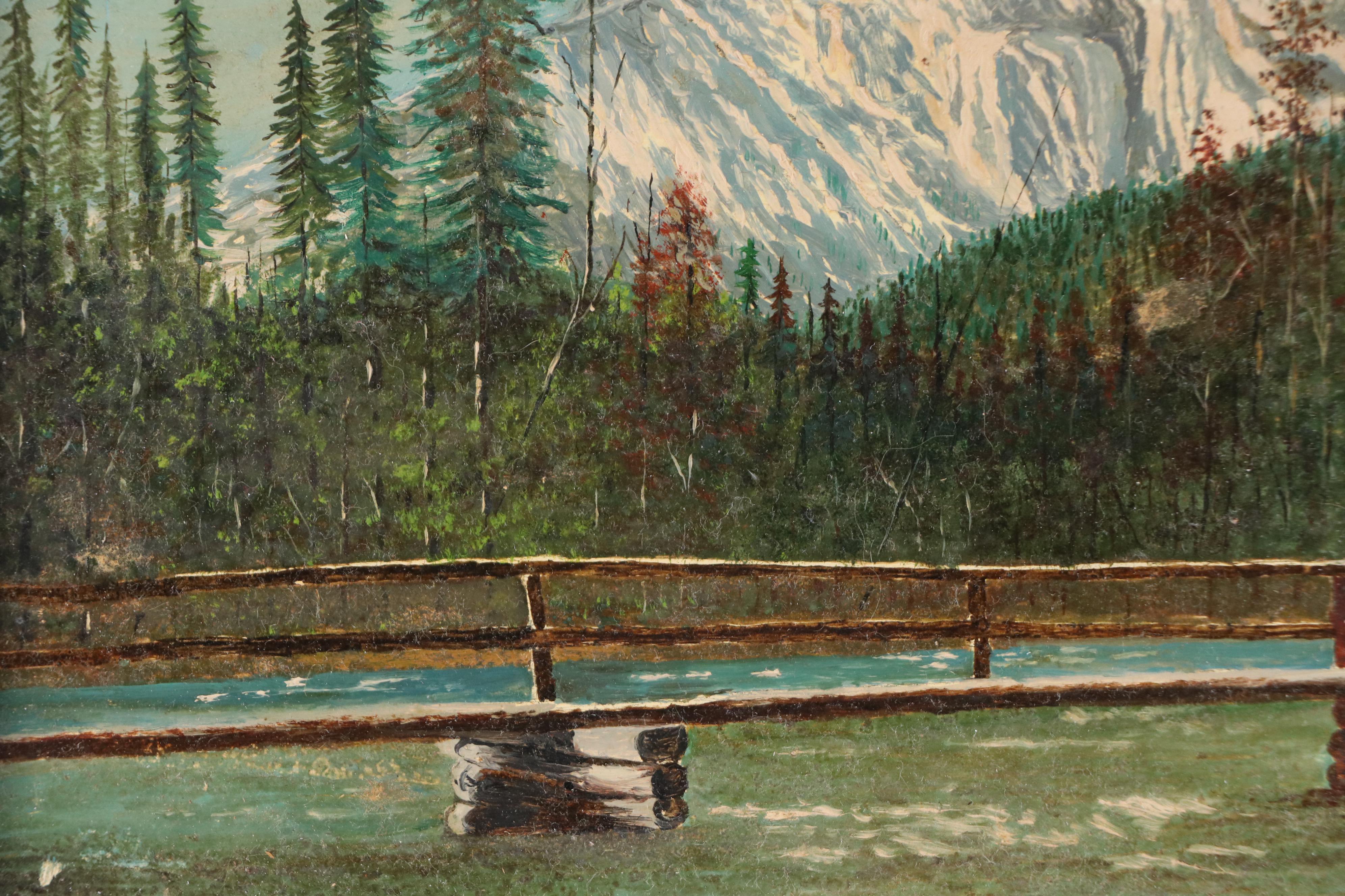 Oil Painting of Grand Teton National Park Landscape, 1963