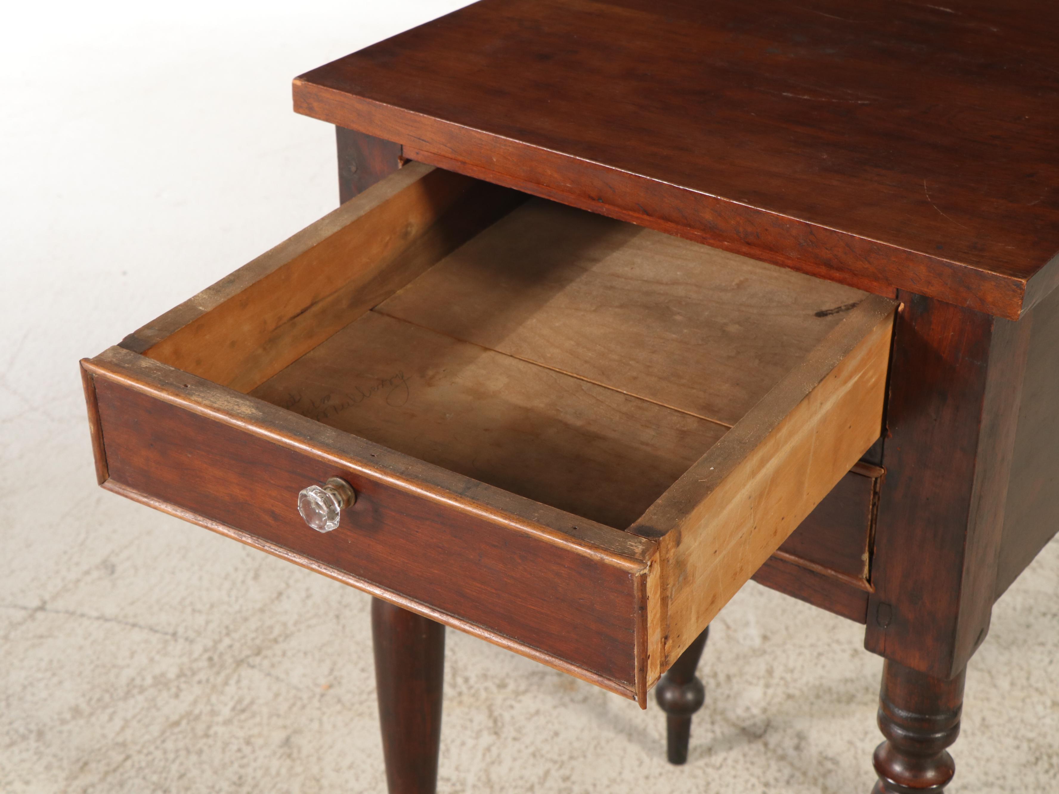 Sheraton Style Cherry Two-Drawer Stand, 19th Century