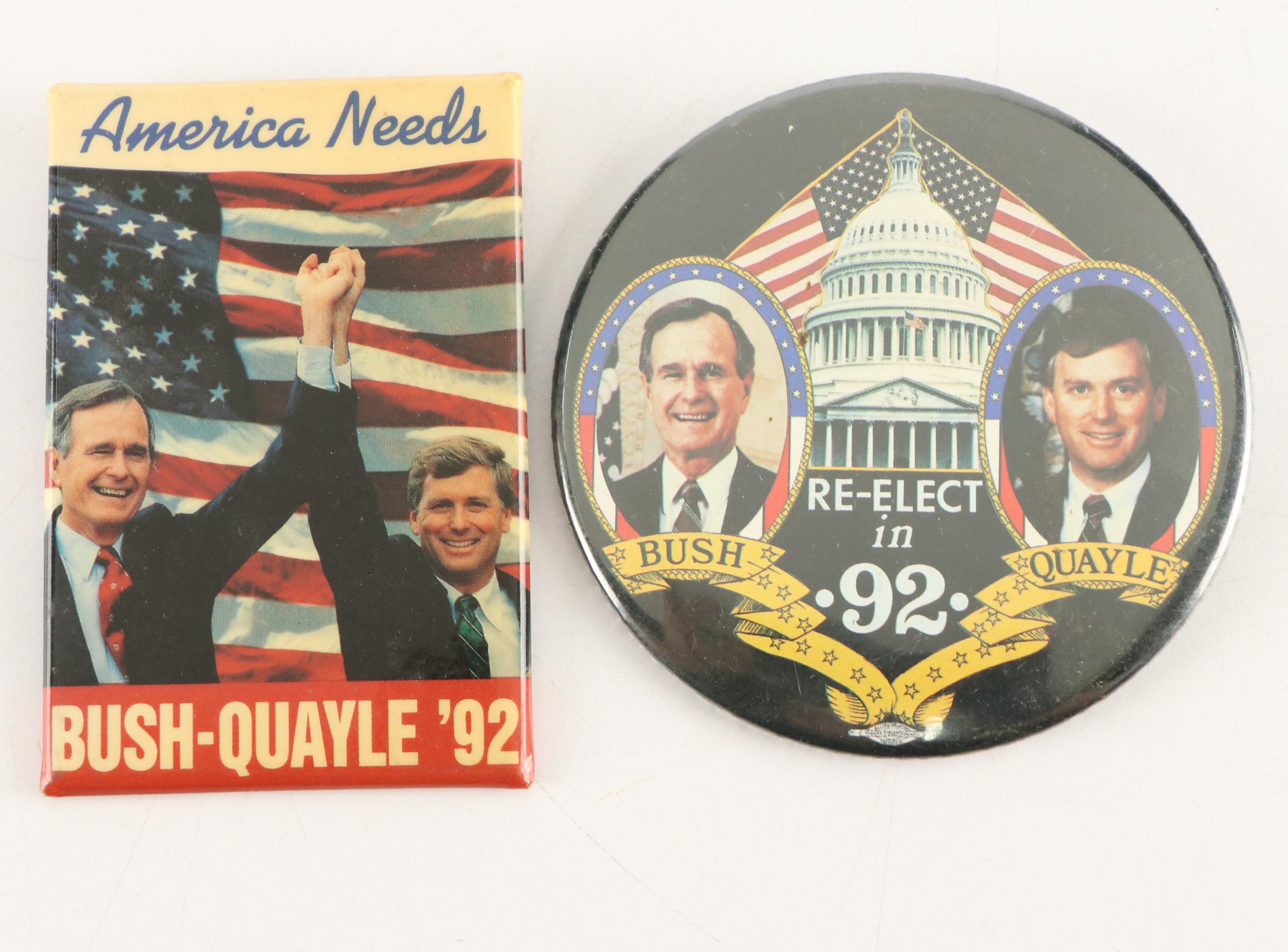 Obama & Biden, Bush & Quayle, Perot, Clinton & Gore, More Political Pinbacks