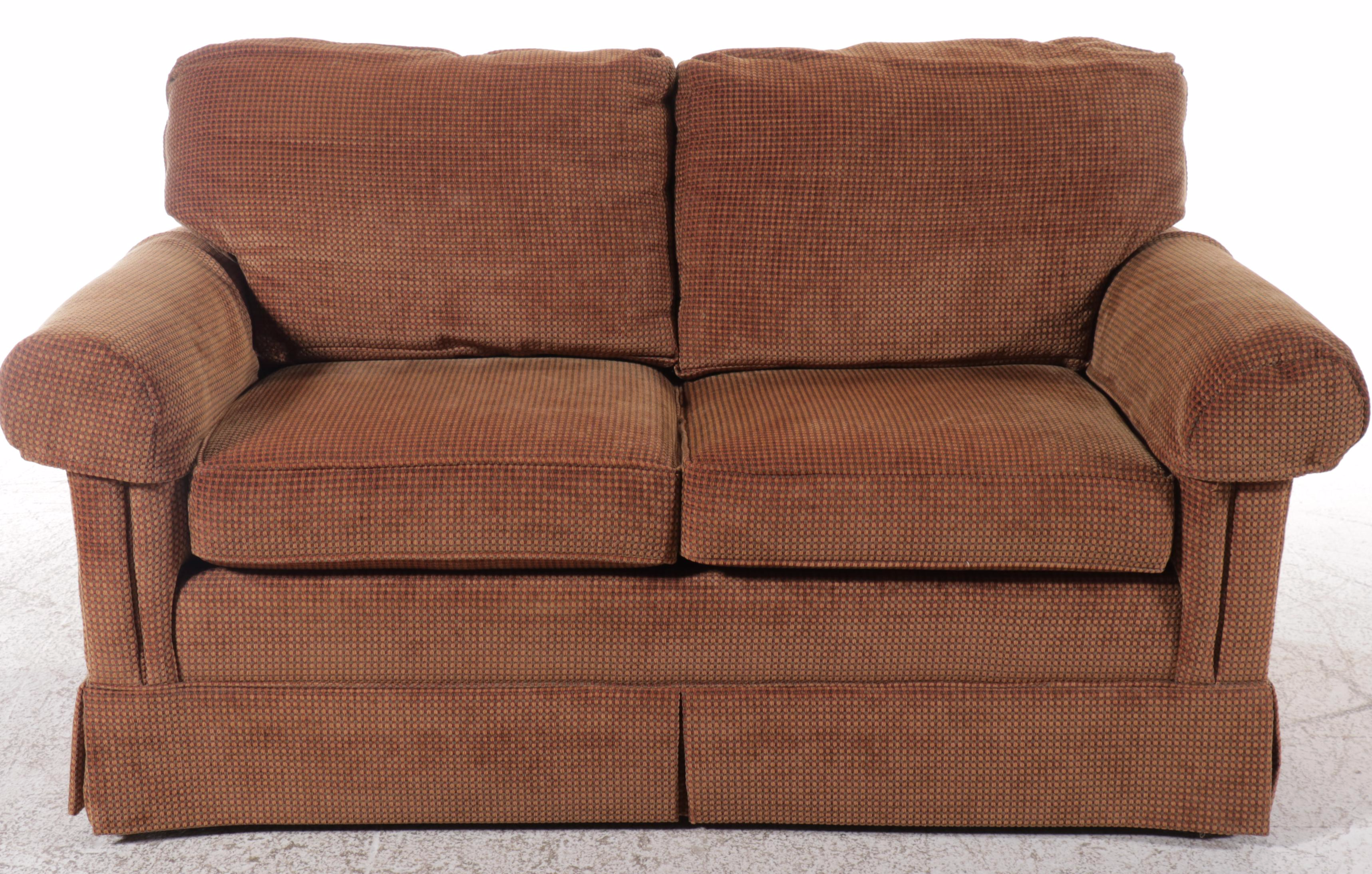 C. R. Laine Fabric Upholstered Roll Arm Loveseat