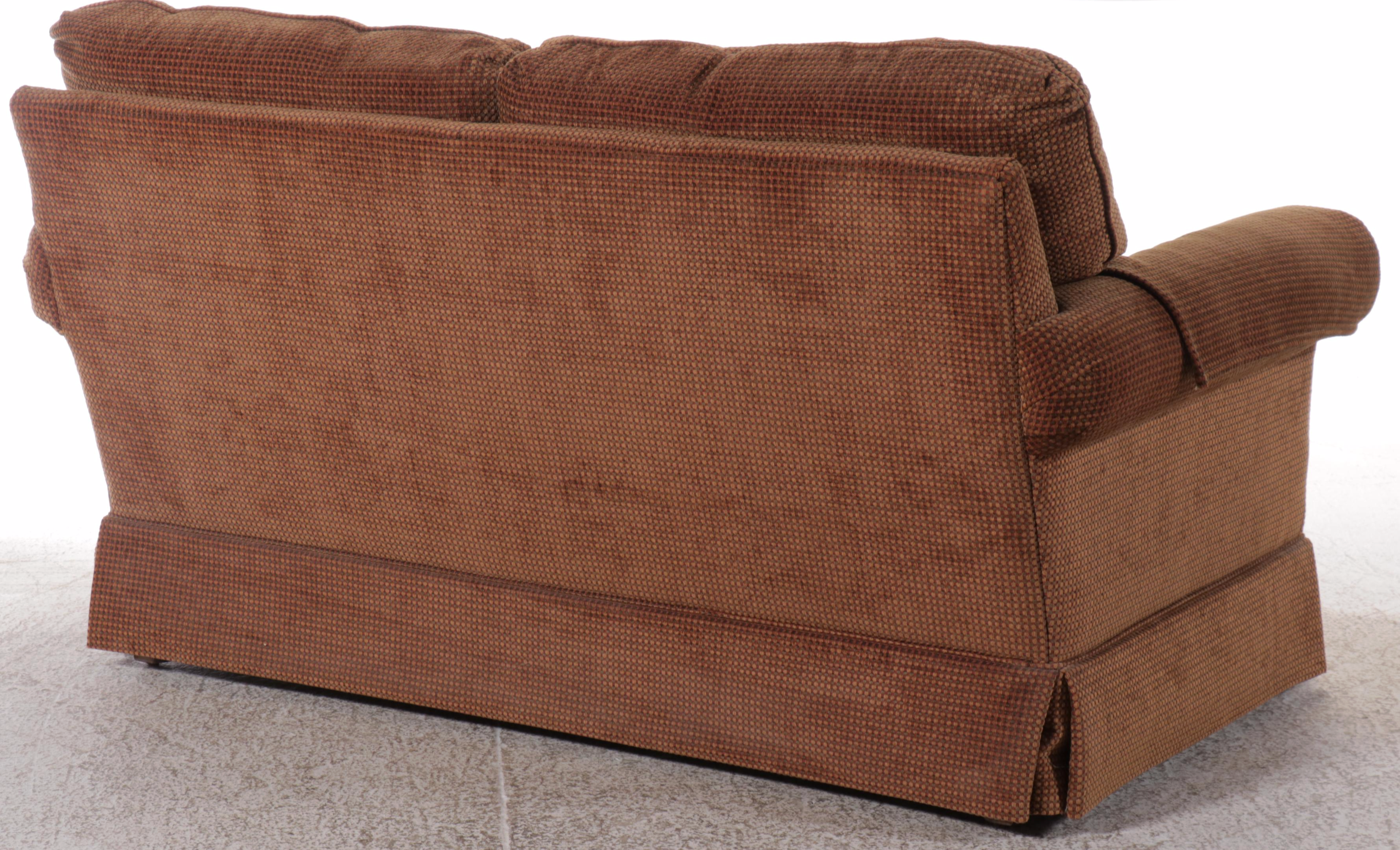 C. R. Laine Fabric Upholstered Roll Arm Loveseat