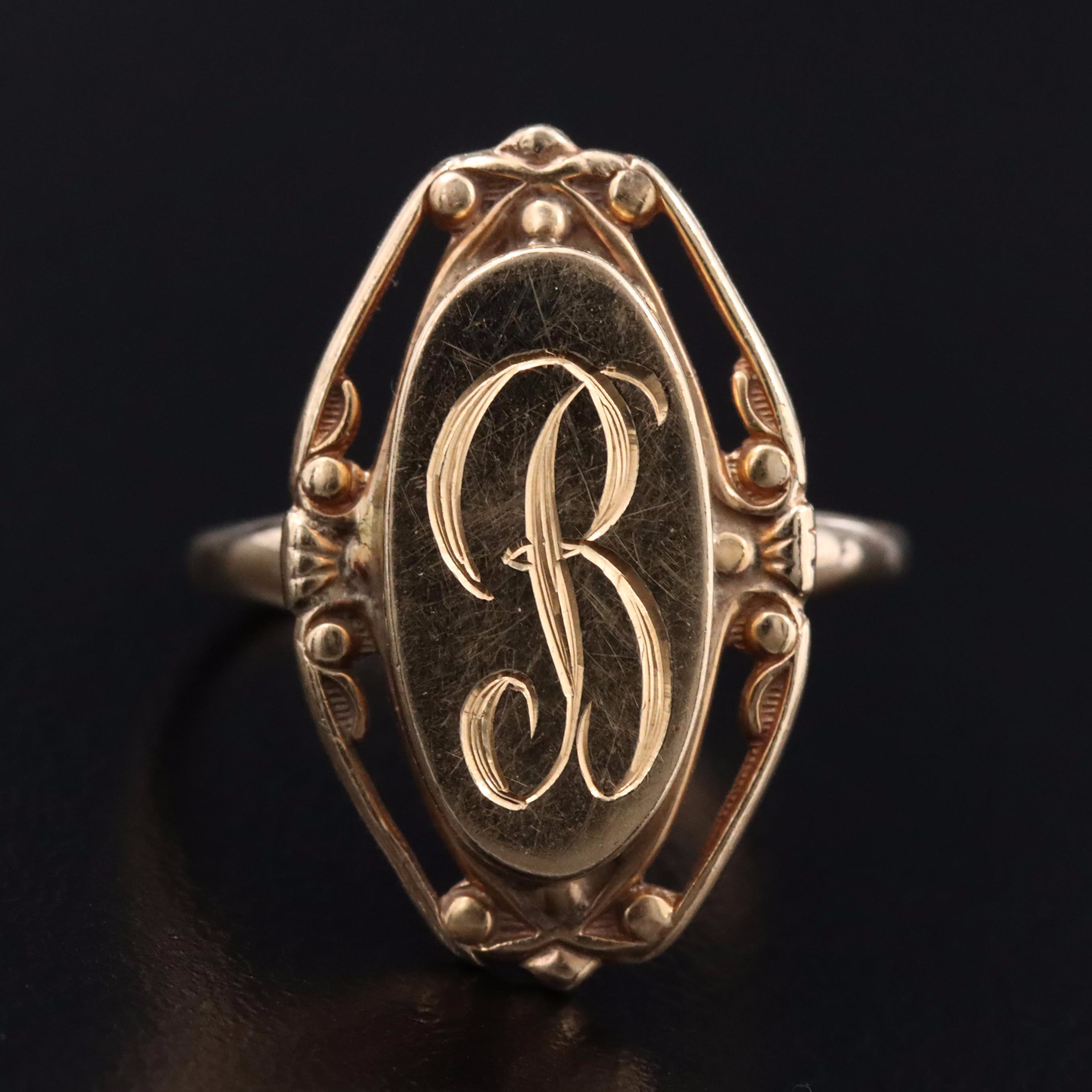 Vintage 10K Signet Ring