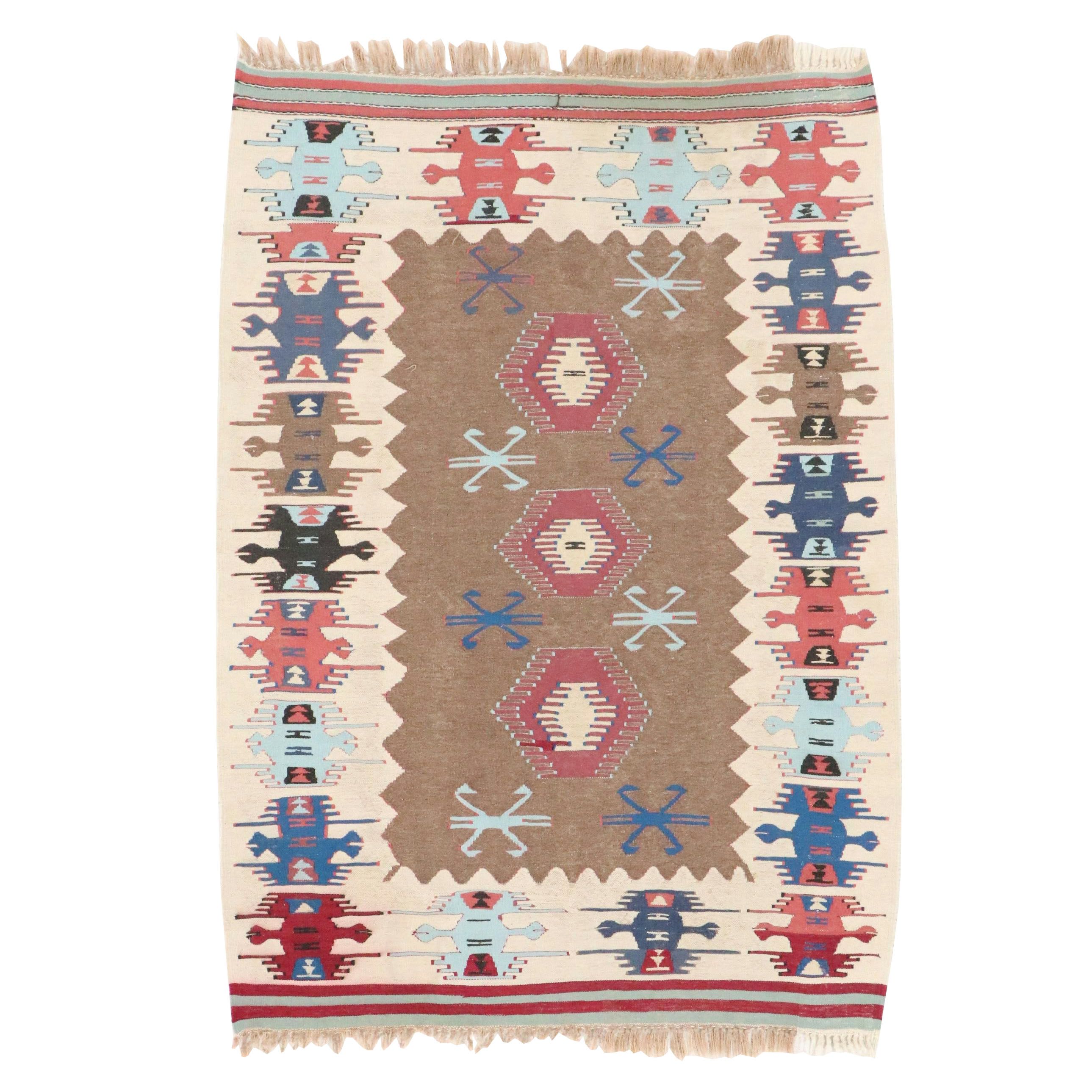 3'9 x 5'8 Handwoven Turkish Kilim Area Rug