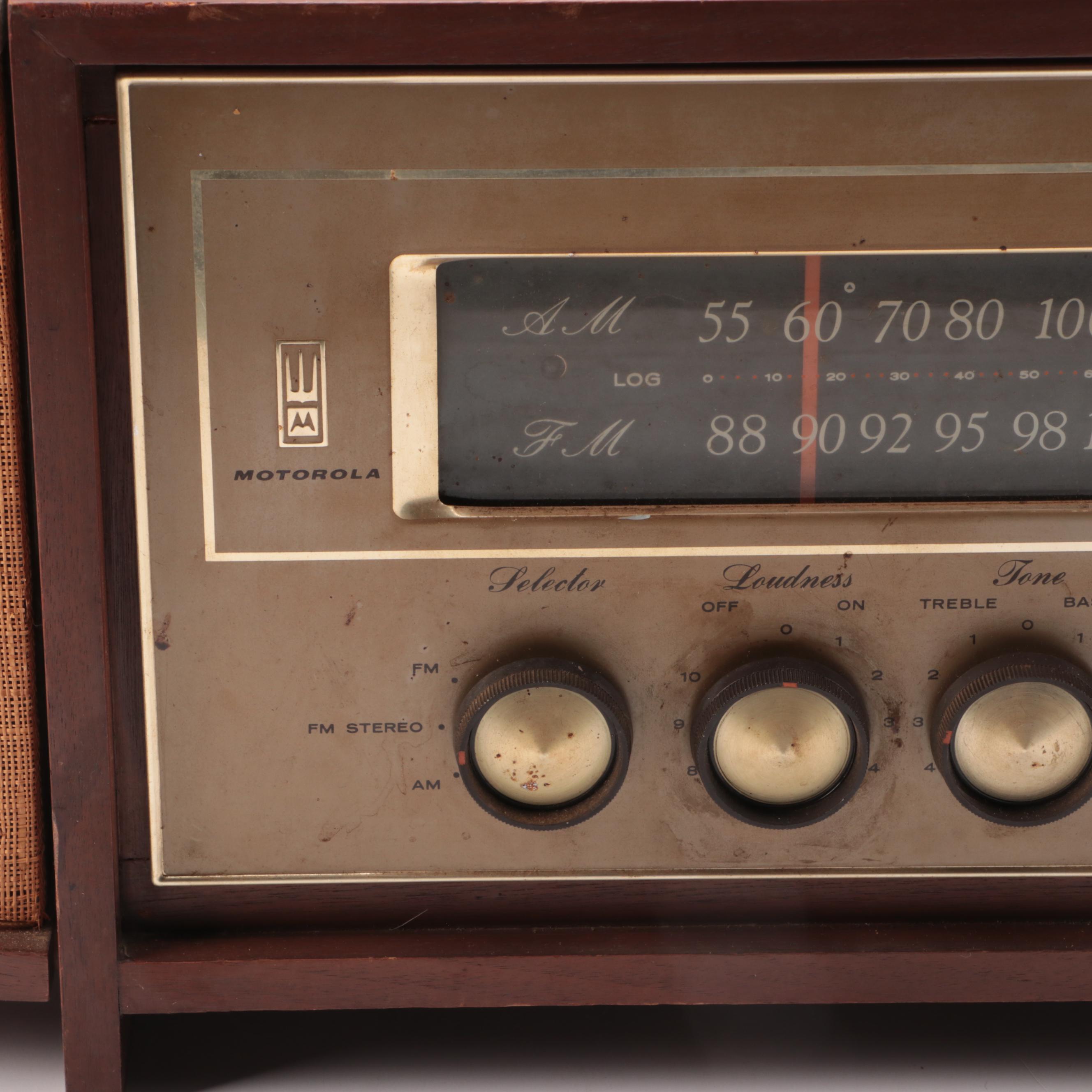 Vintage Motorola B-100W All Tube Radio with Speakers, 1960s