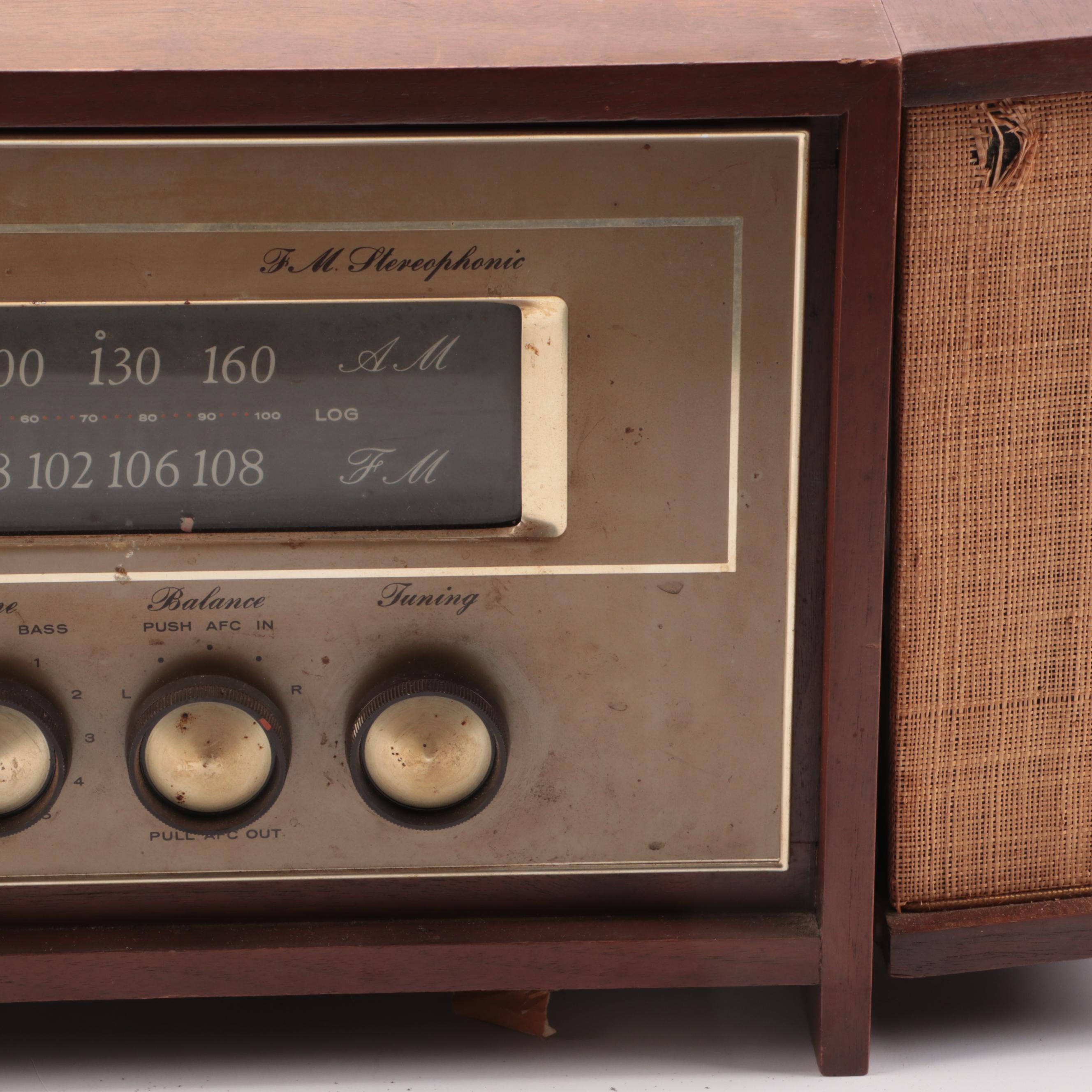 Vintage Motorola B-100W All Tube Radio with Speakers, 1960s