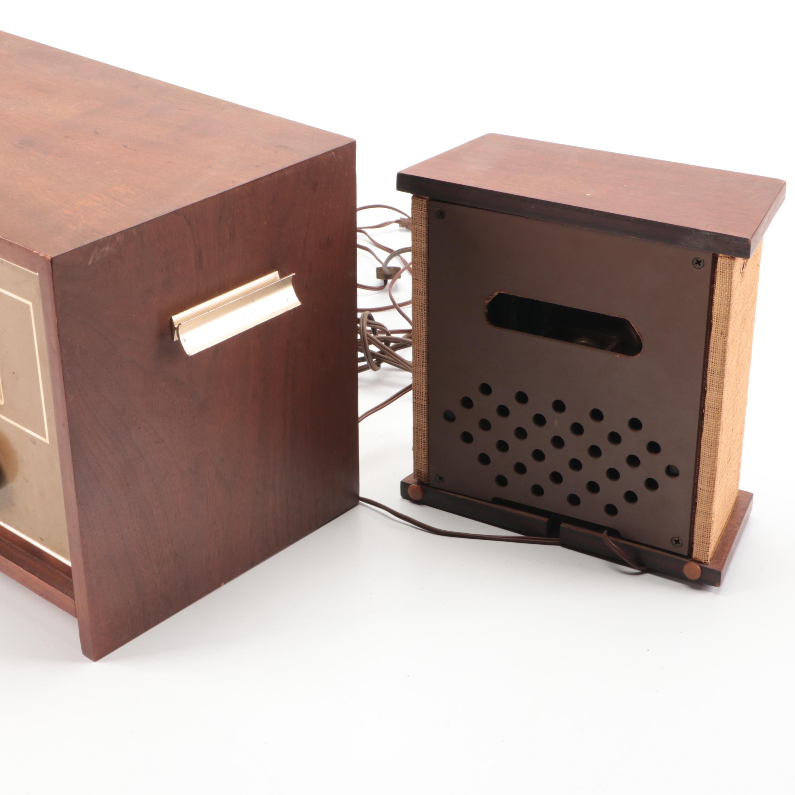 Vintage Motorola B-100W All Tube Radio with Speakers, 1960s