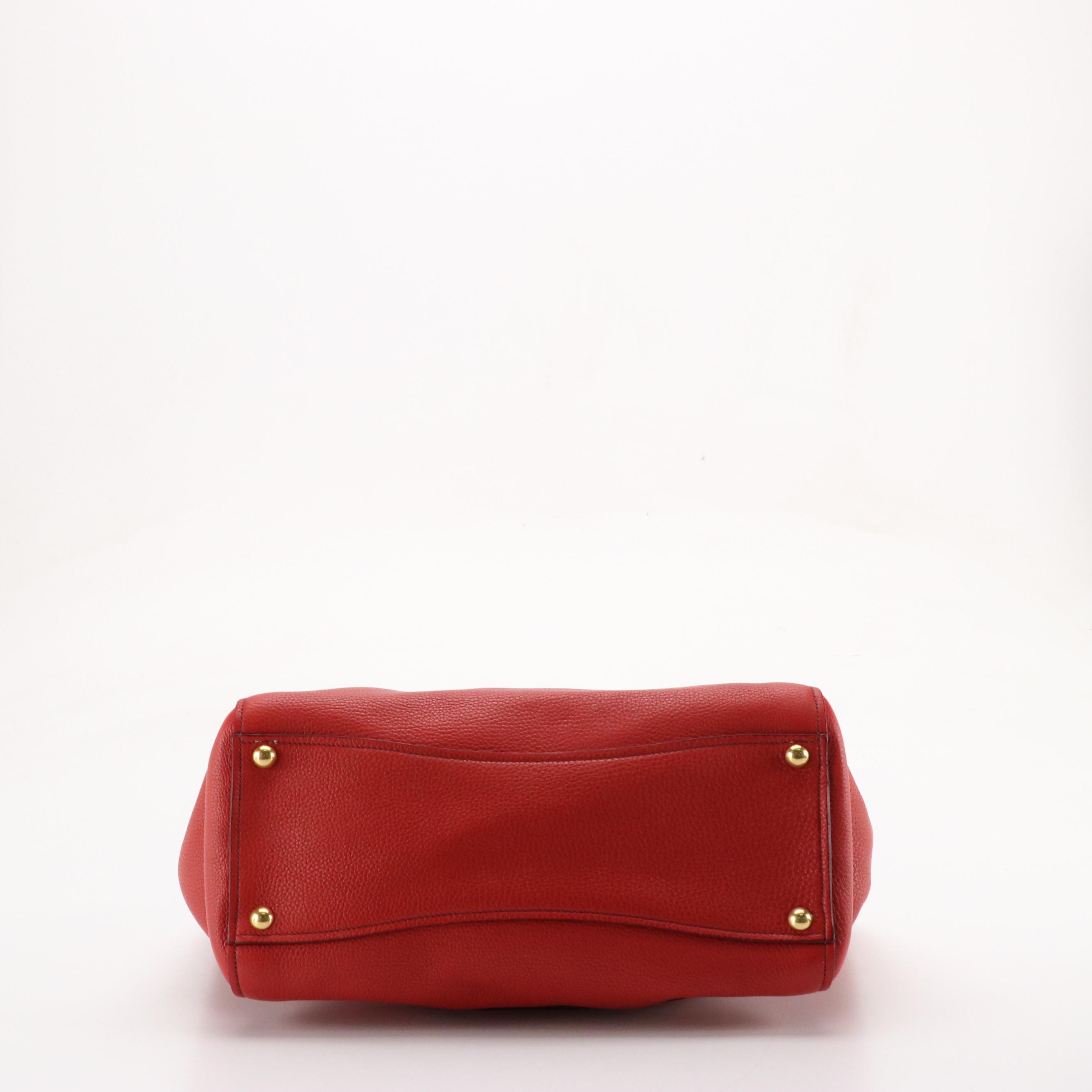 Miu Miu Rosso Vitello Caribu Leather Tote