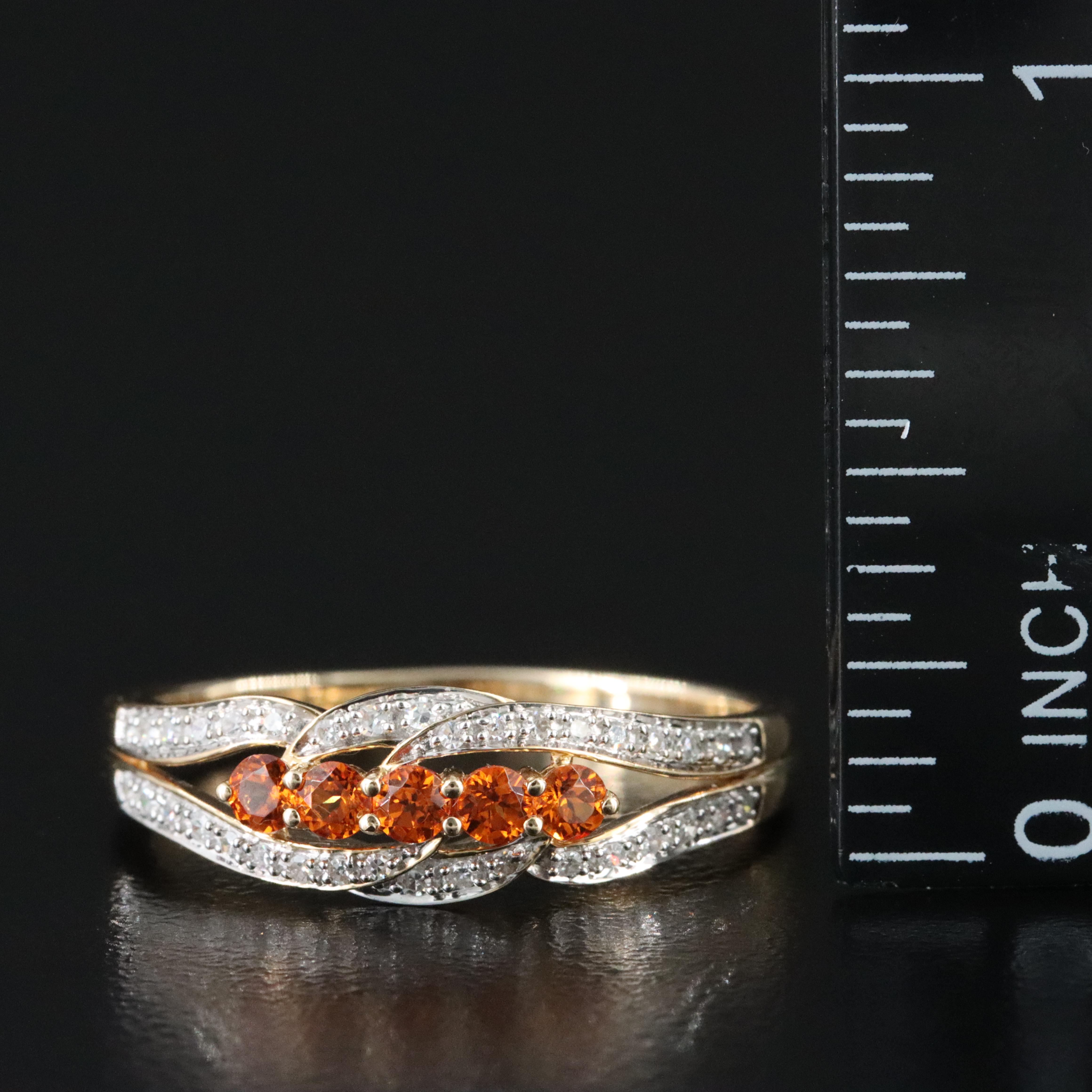 14K Spessartine and Diamond Ring
