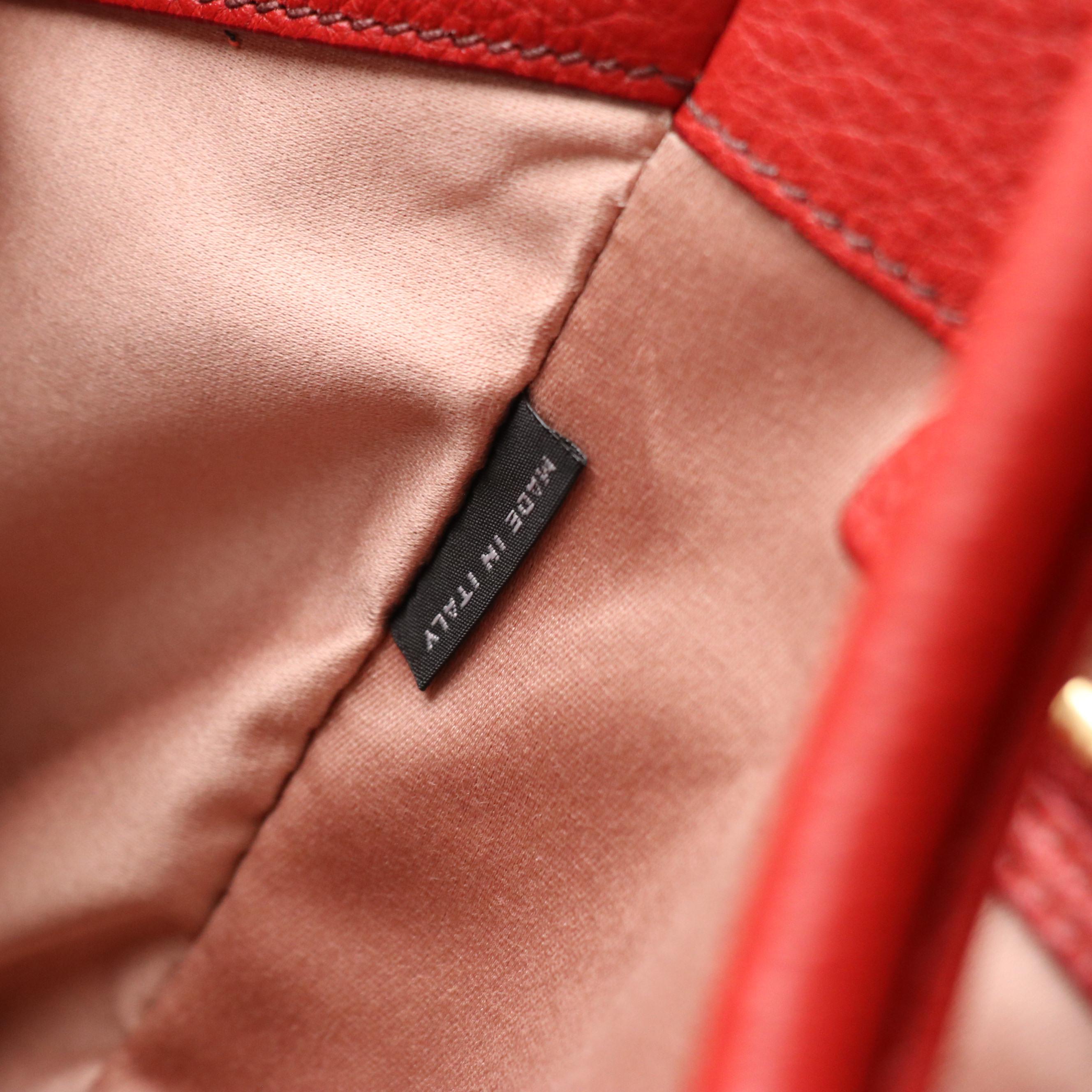 Miu Miu Rosso Vitello Caribu Leather Tote