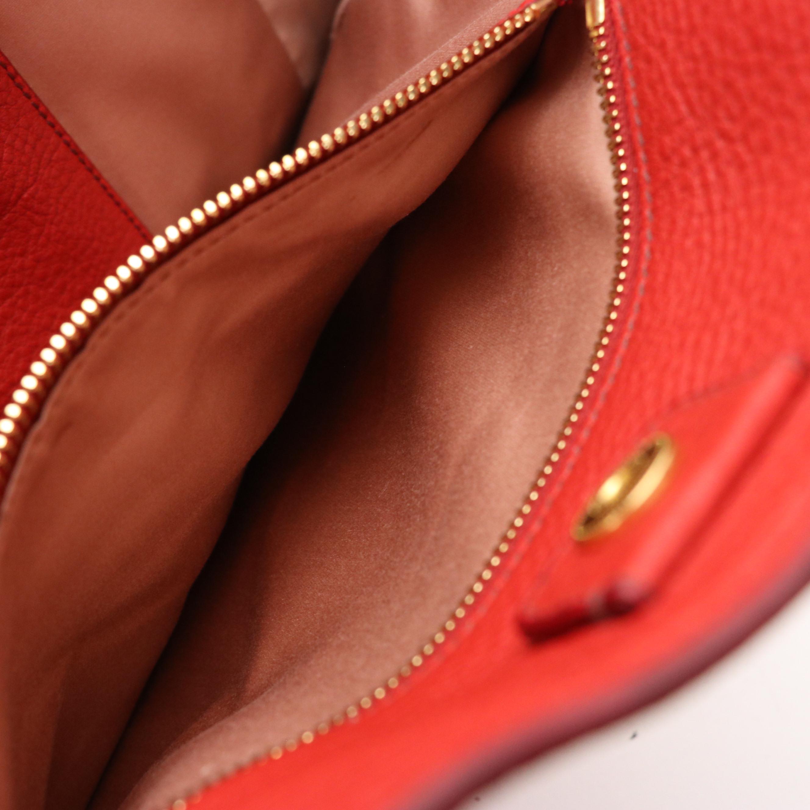 Miu Miu Rosso Vitello Caribu Leather Tote