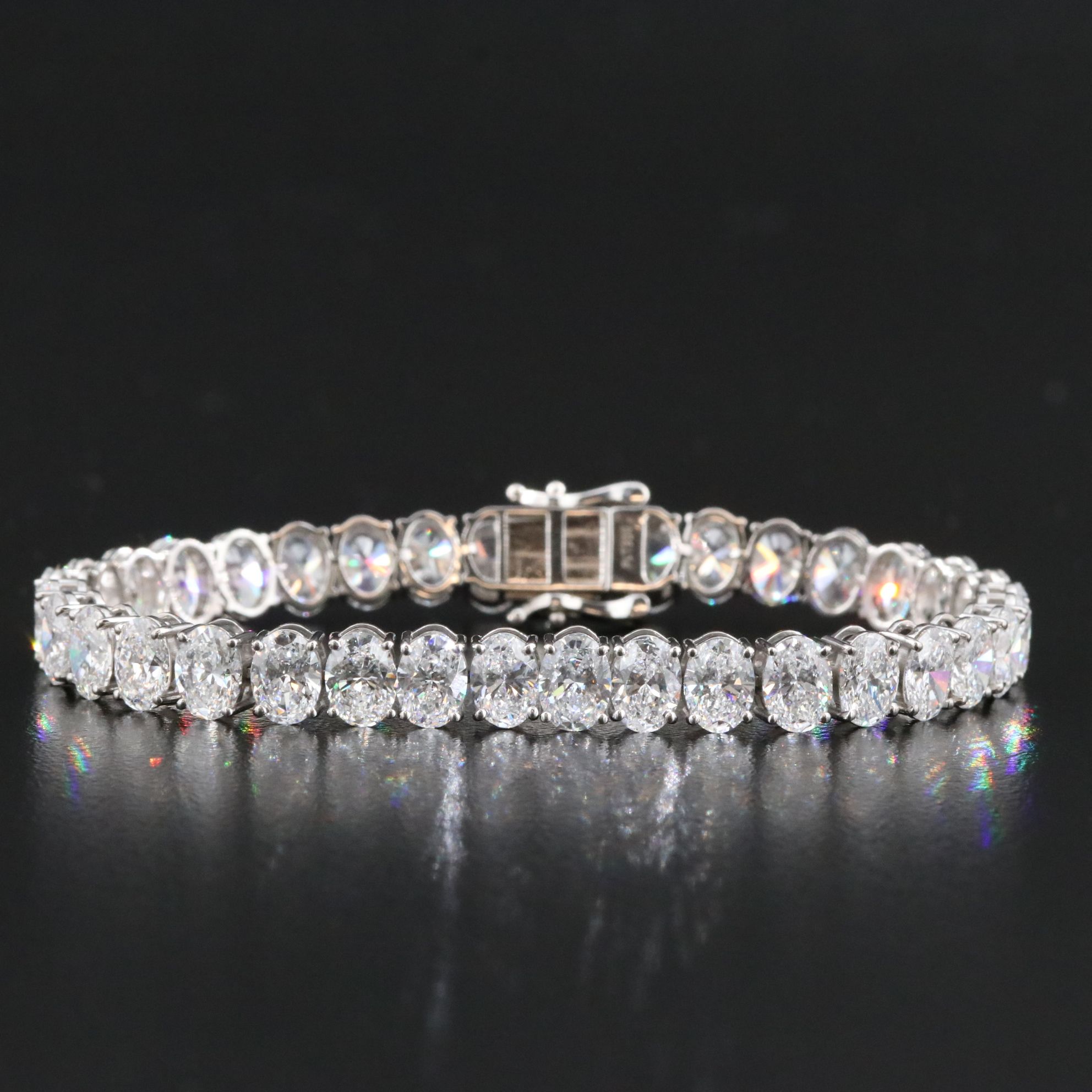Platinum 17.62 CTW Lab Grown Diamond Line Bracelet