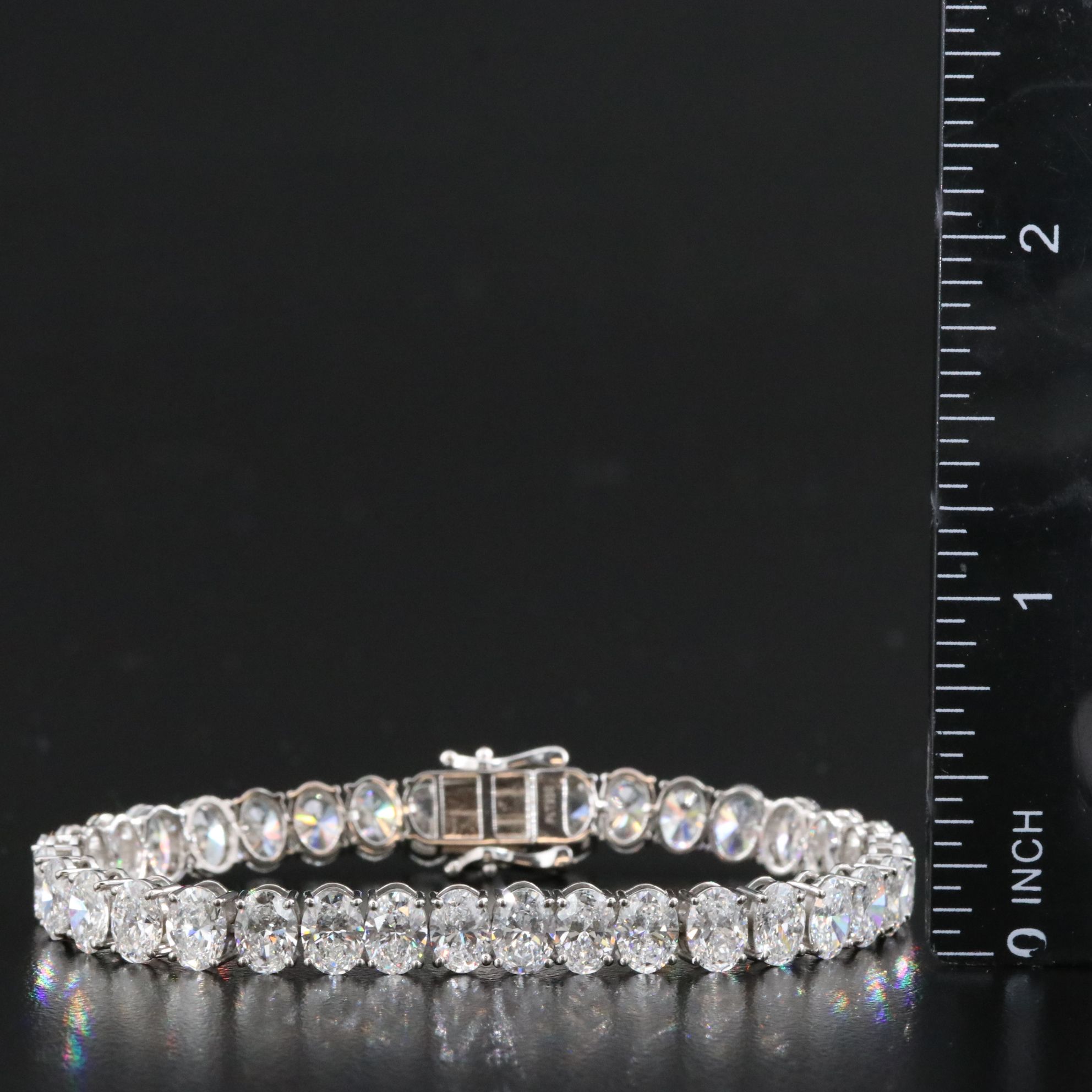 Platinum 17.62 CTW Lab Grown Diamond Line Bracelet