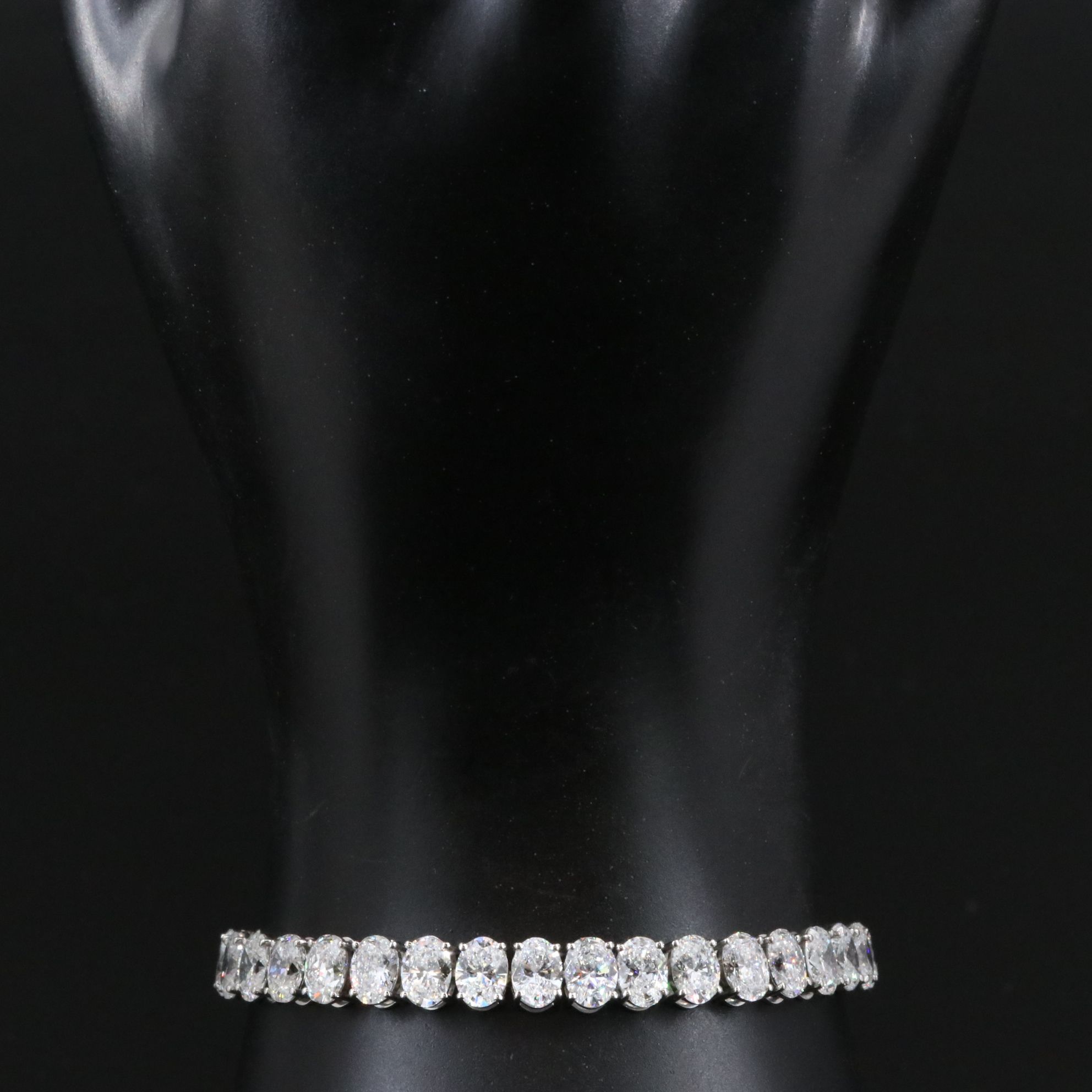 Platinum 17.62 CTW Lab Grown Diamond Line Bracelet