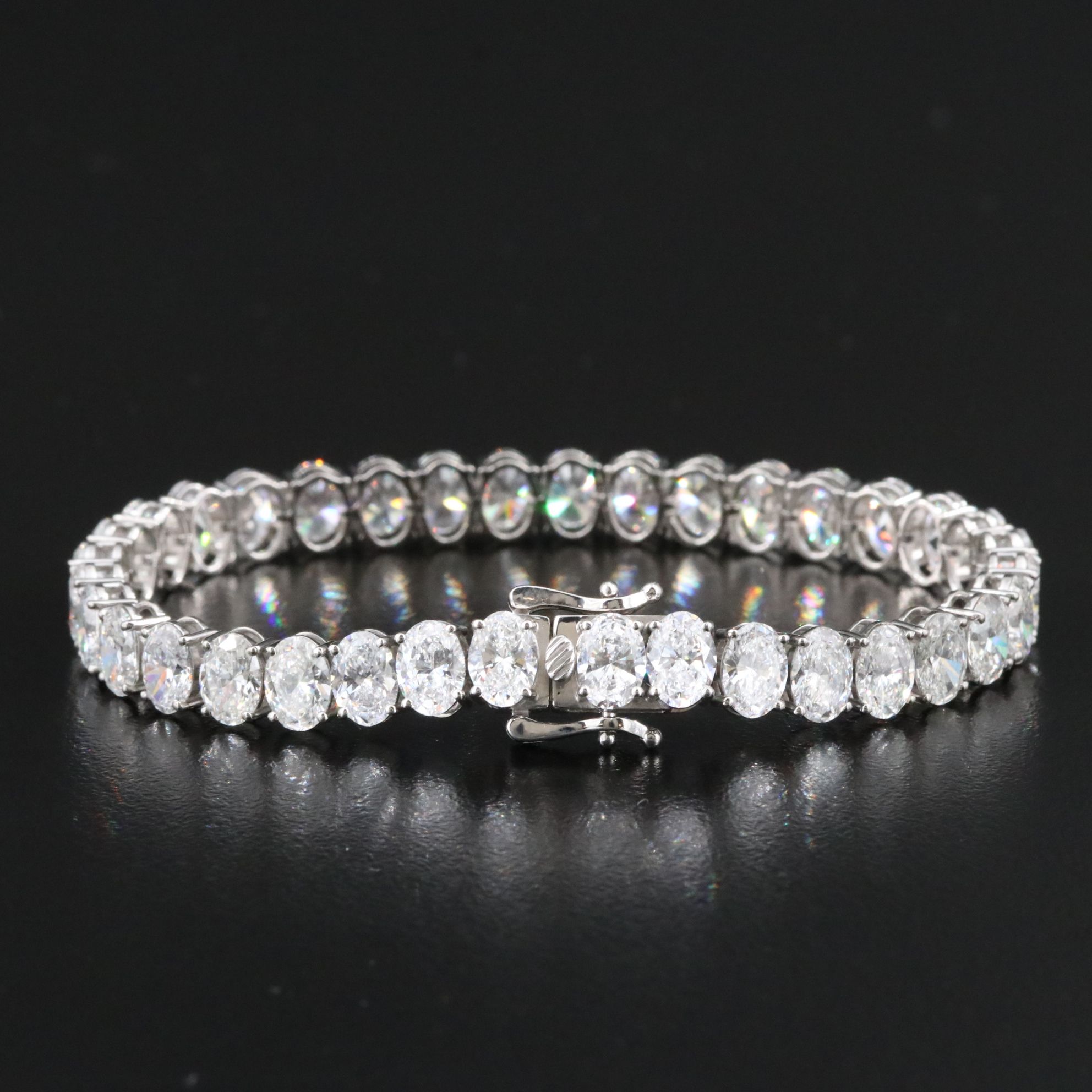 Platinum 17.62 CTW Lab Grown Diamond Line Bracelet