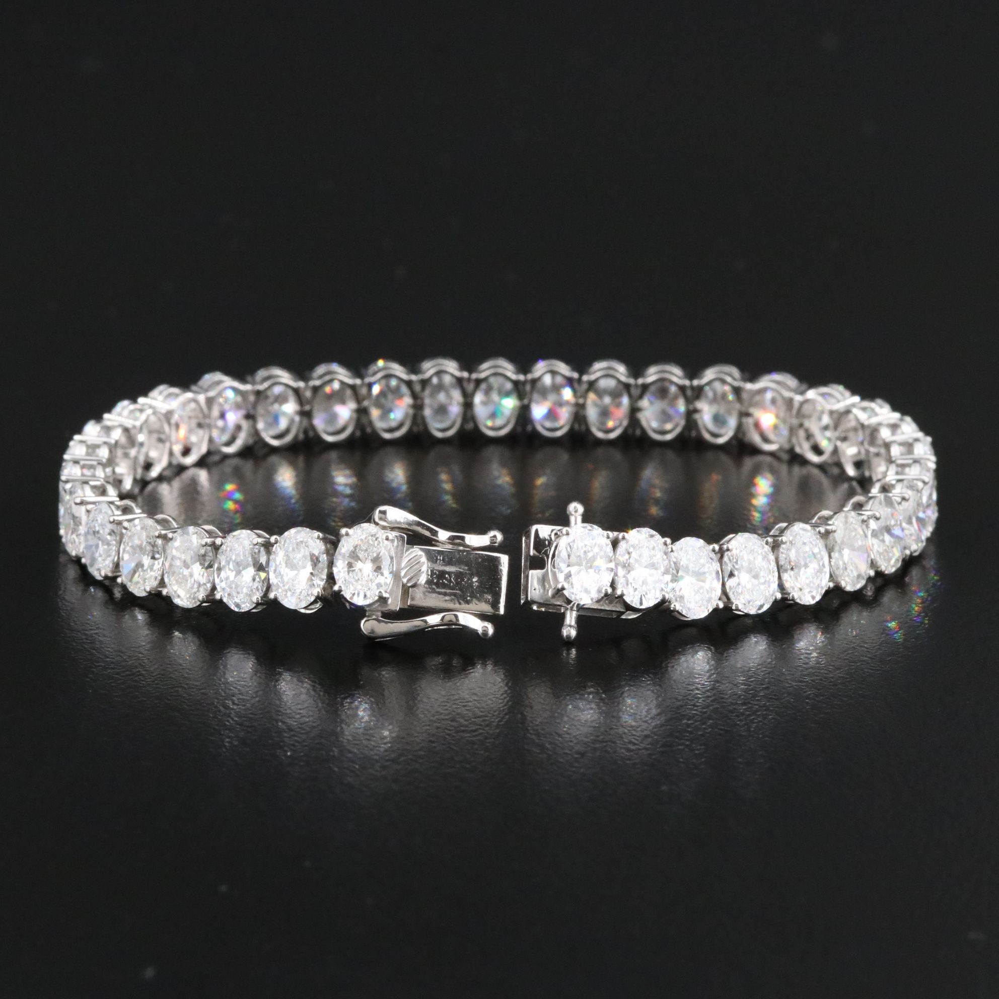 Platinum 17.62 CTW Lab Grown Diamond Line Bracelet