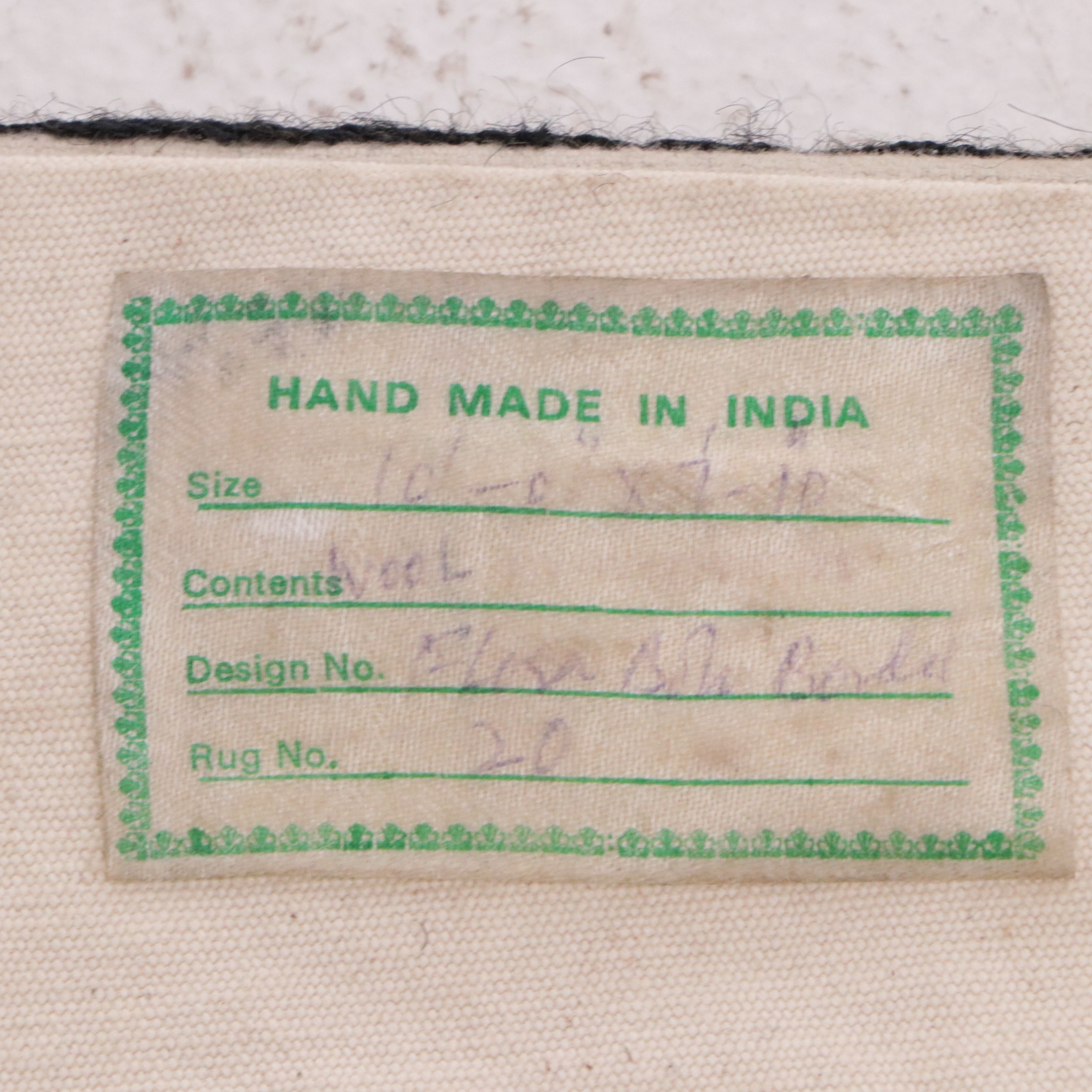 7'9 x 9'11 Handmade Indian Chain-Stitched Floral Area Rug