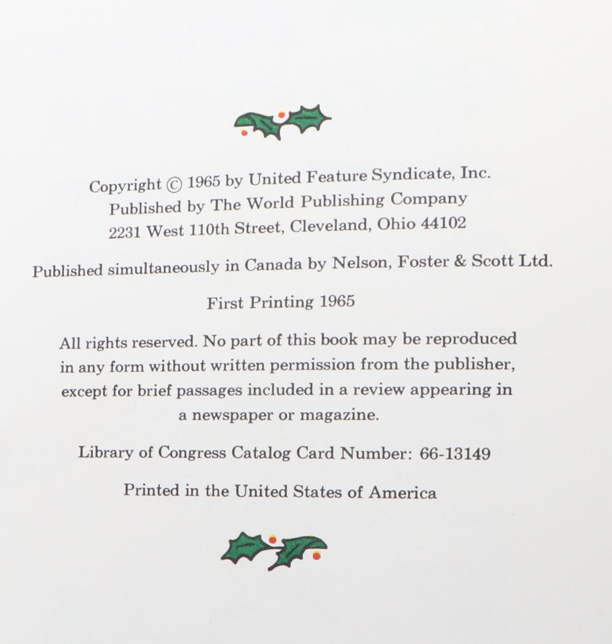 First Edition "A Charlie Brown Christmas" by Charles M. Schulz, 1965