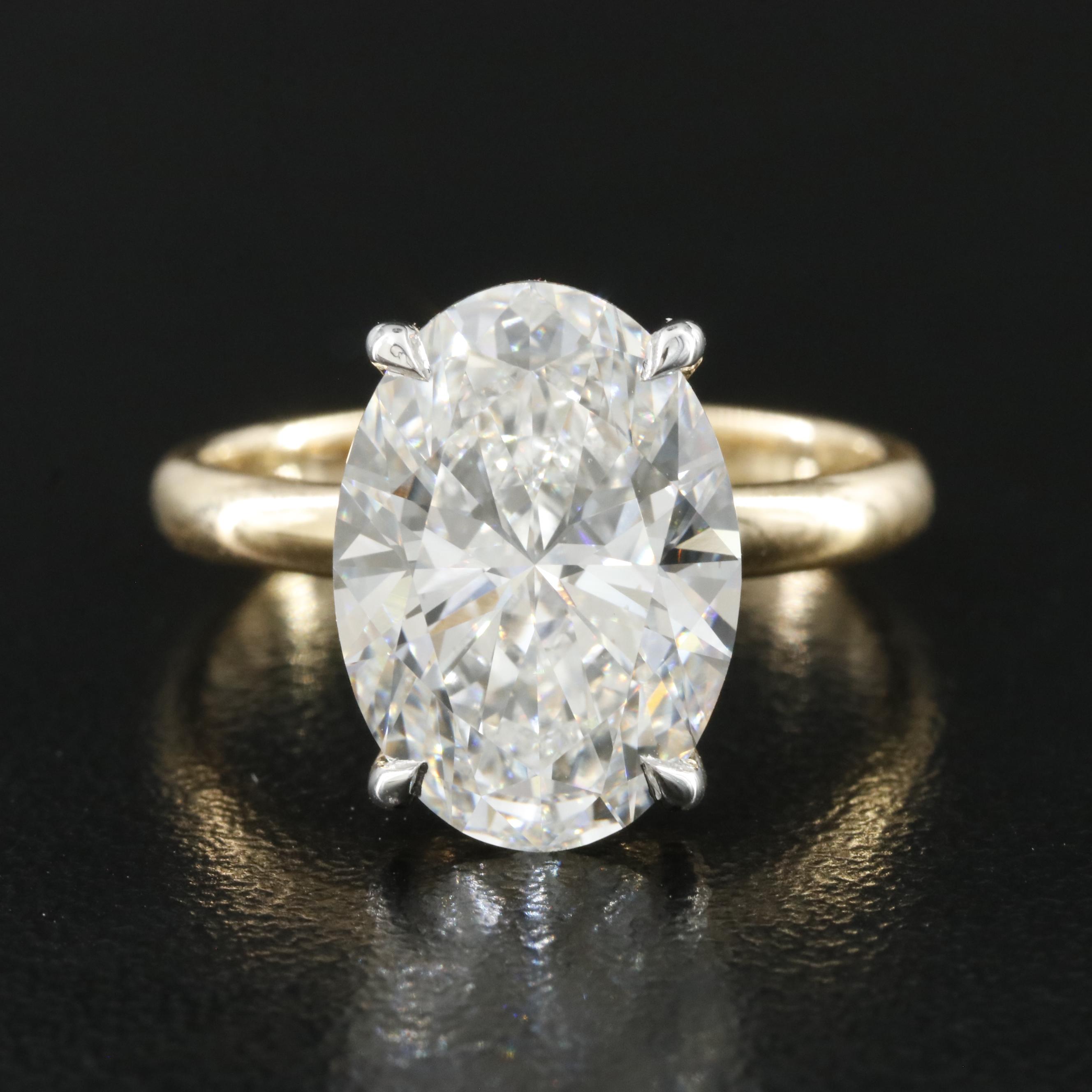 18K 4.80 CT Lab Grown Diamond Solitaire Ring with IGI Report