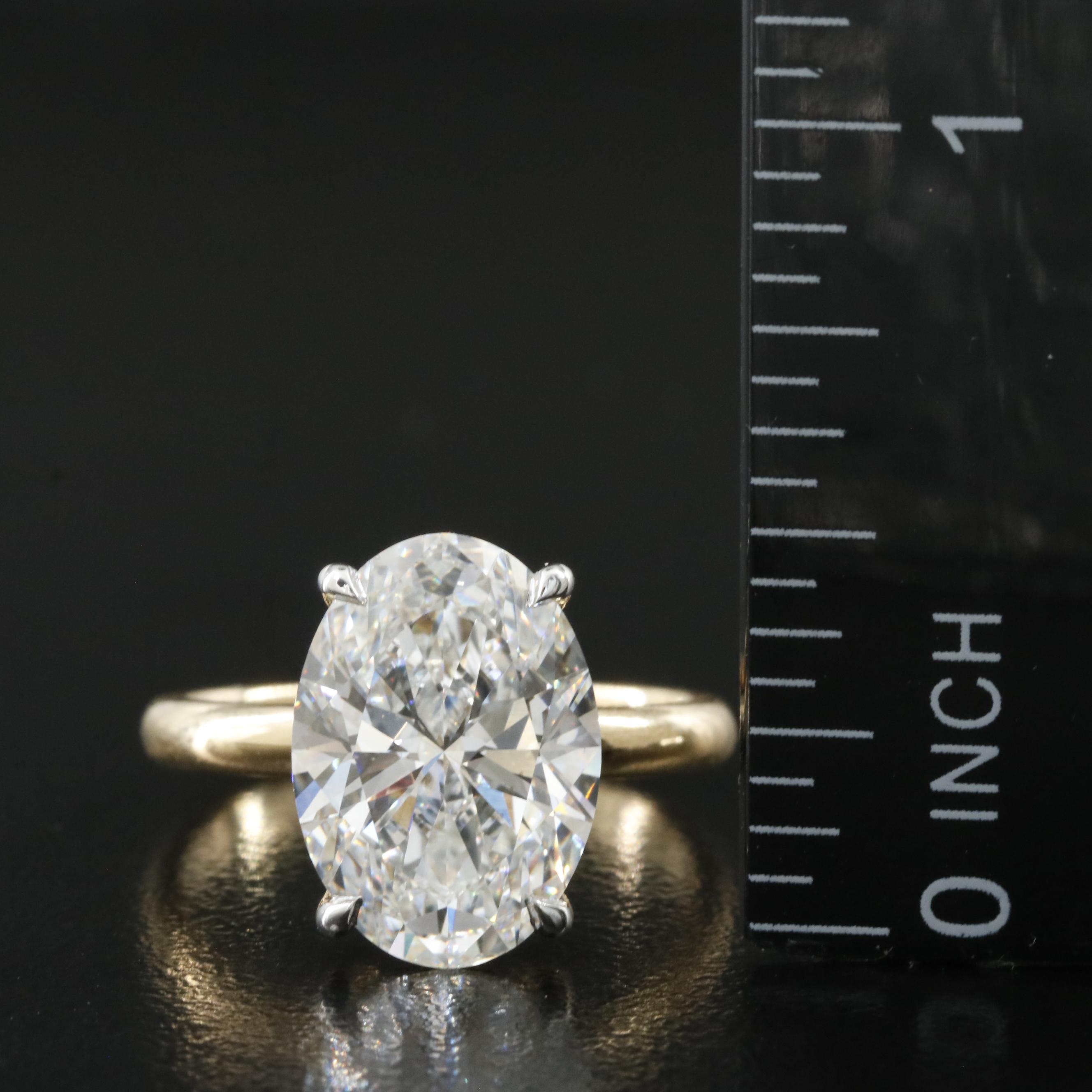 18K 4.80 CT Lab Grown Diamond Solitaire Ring with IGI Report