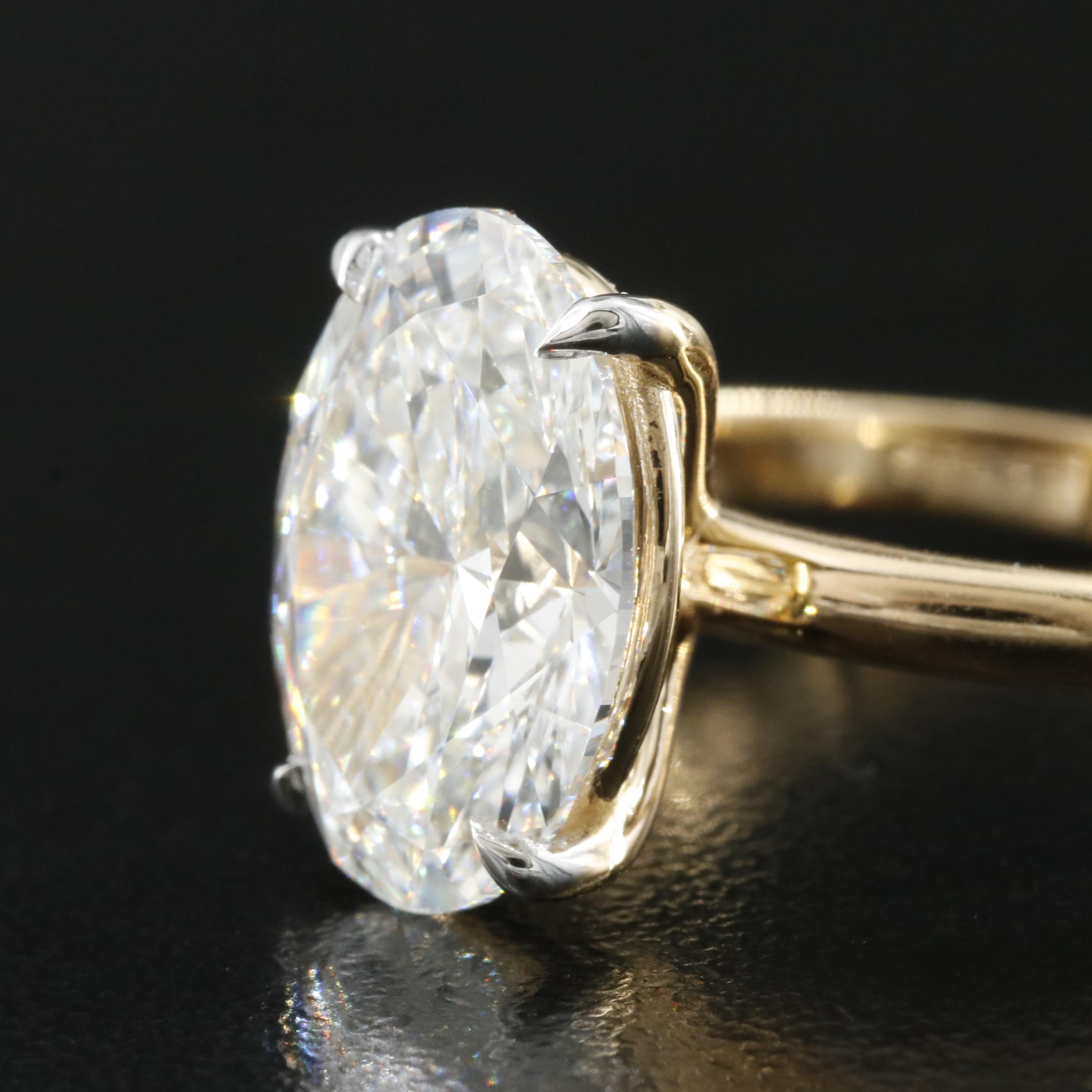 18K 4.80 CT Lab Grown Diamond Solitaire Ring with IGI Report