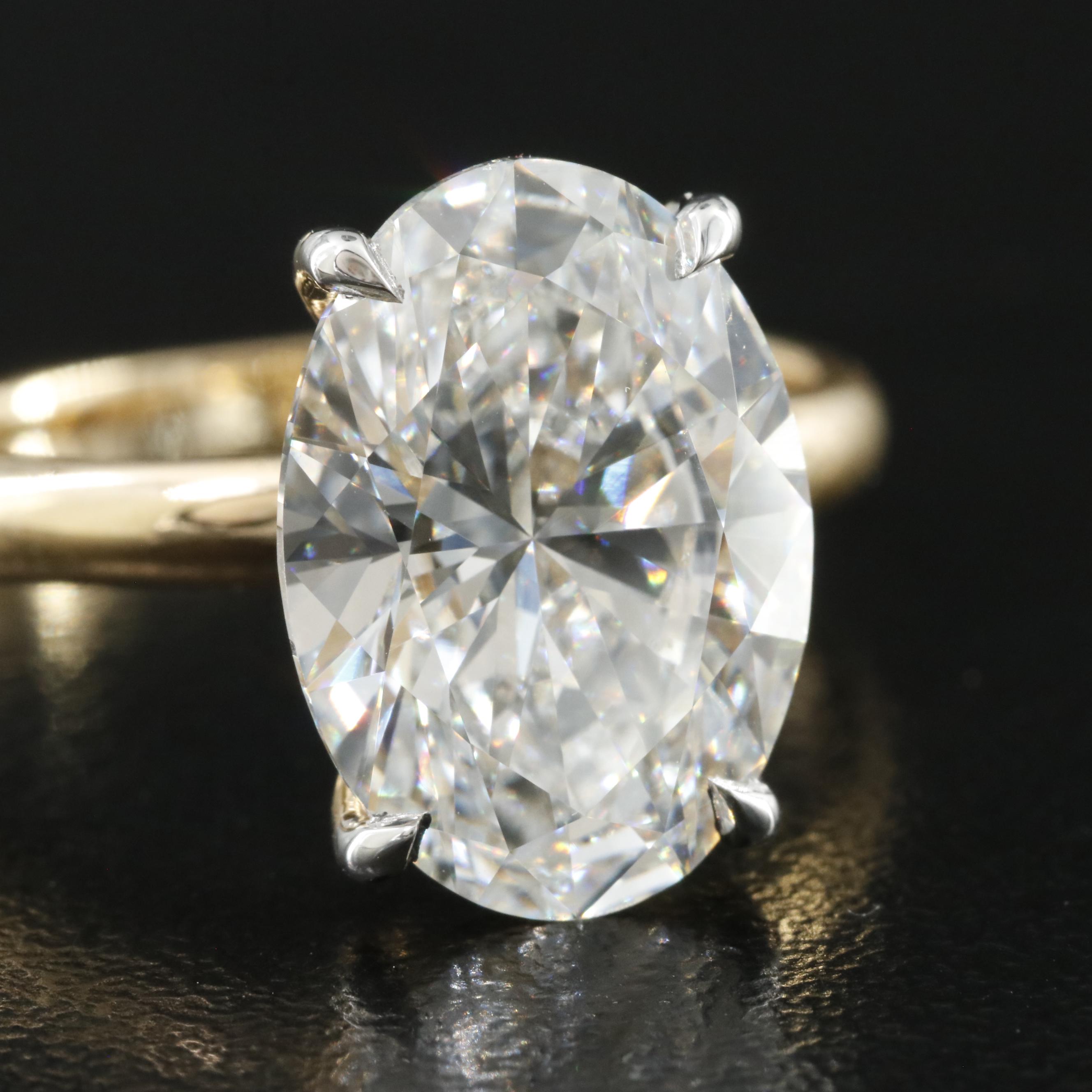 18K 4.80 CT Lab Grown Diamond Solitaire Ring with IGI Report