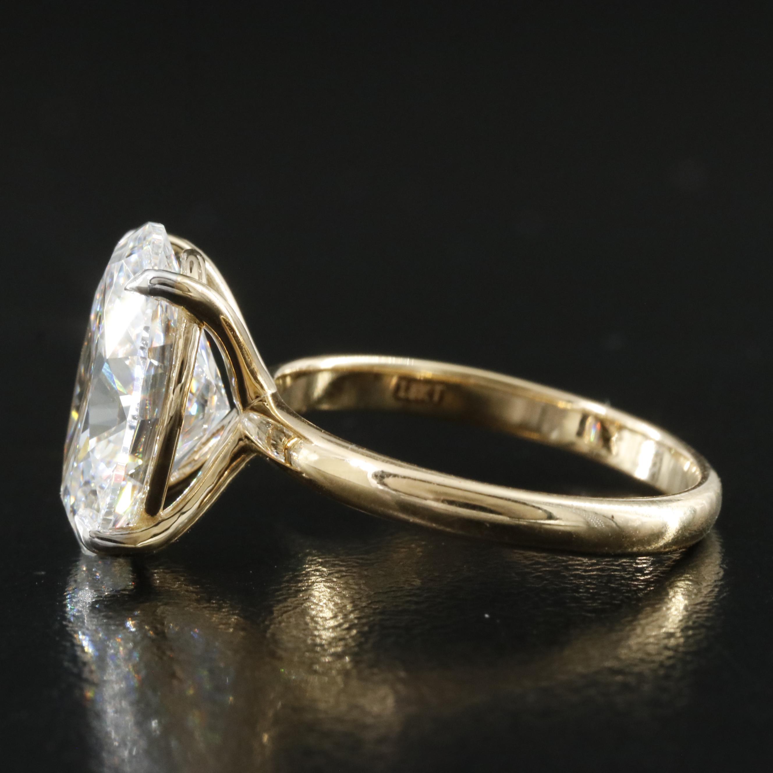 18K 4.80 CT Lab Grown Diamond Solitaire Ring with IGI Report