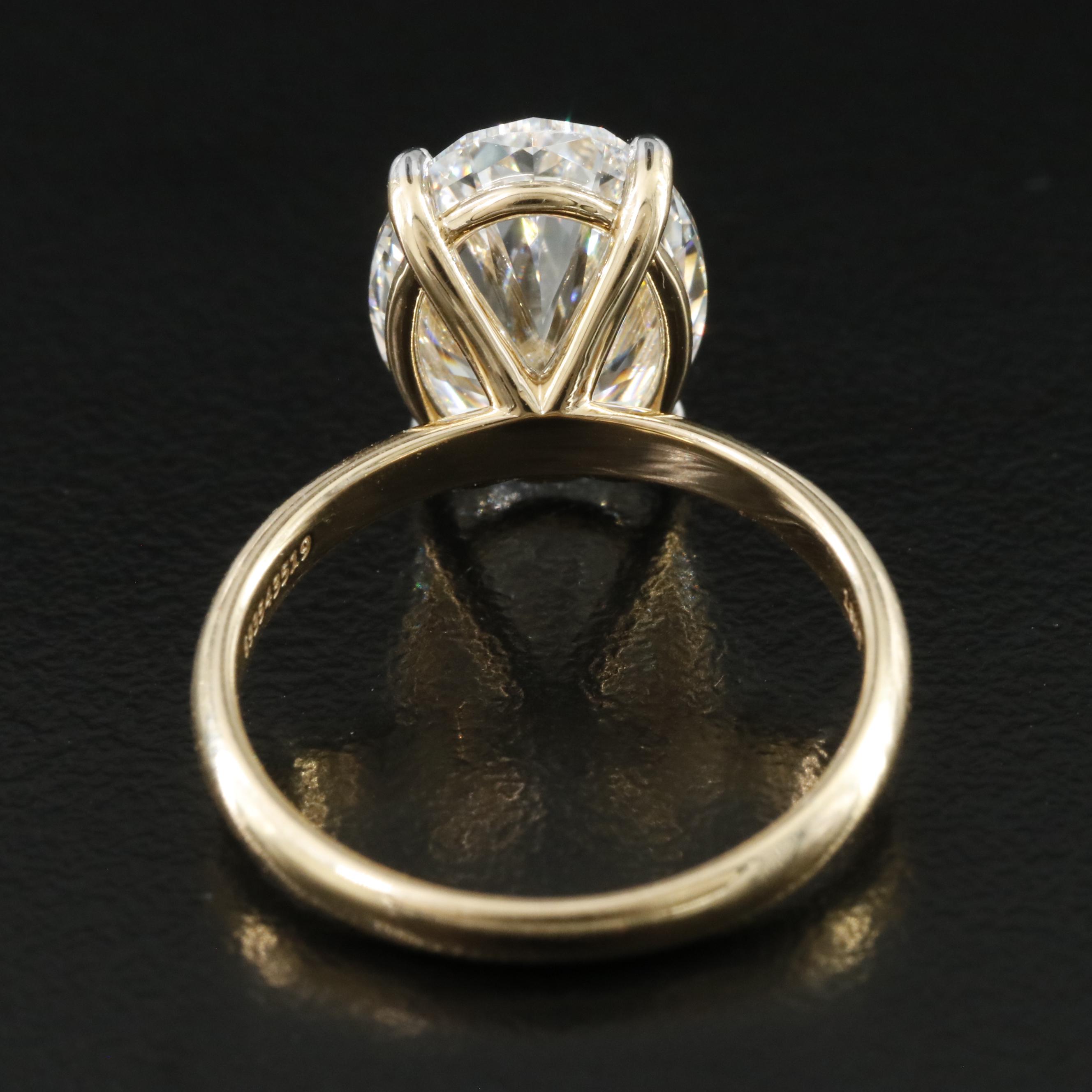 18K 4.80 CT Lab Grown Diamond Solitaire Ring with IGI Report