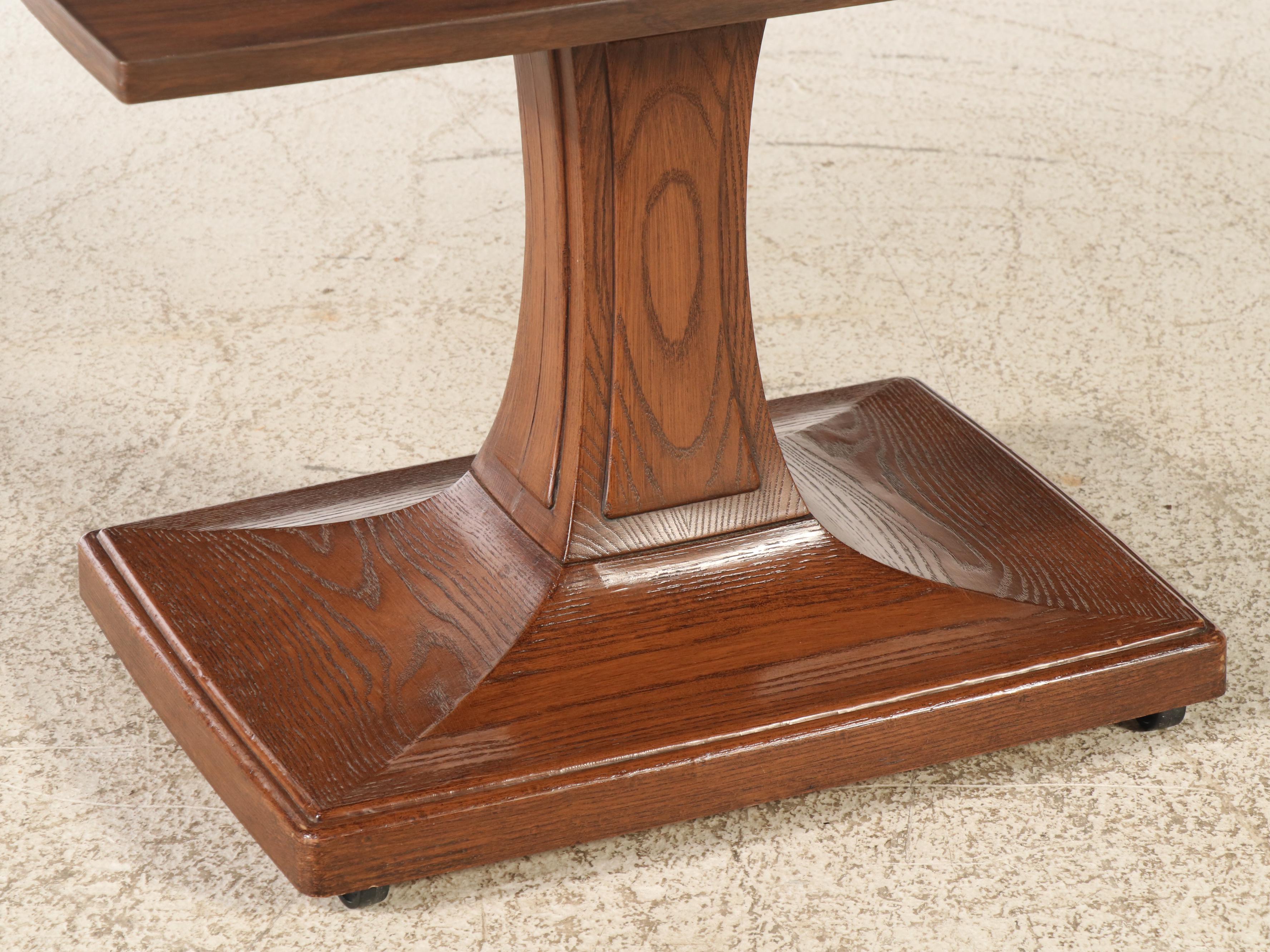 Gusdorf Oak and Faux Bois Rolling TV Stand, 1970s