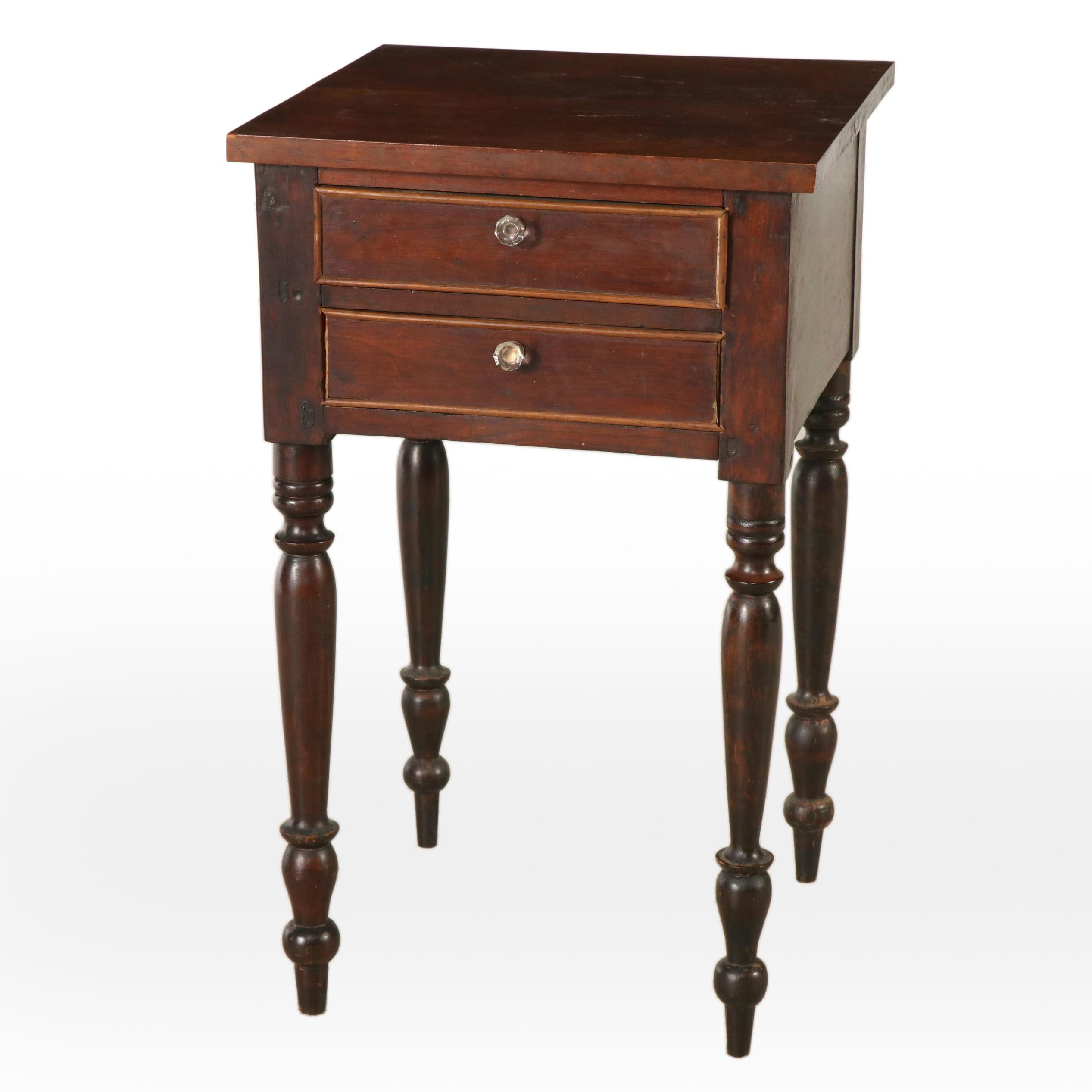 Sheraton Style Cherry Two-Drawer Stand, 19th Century