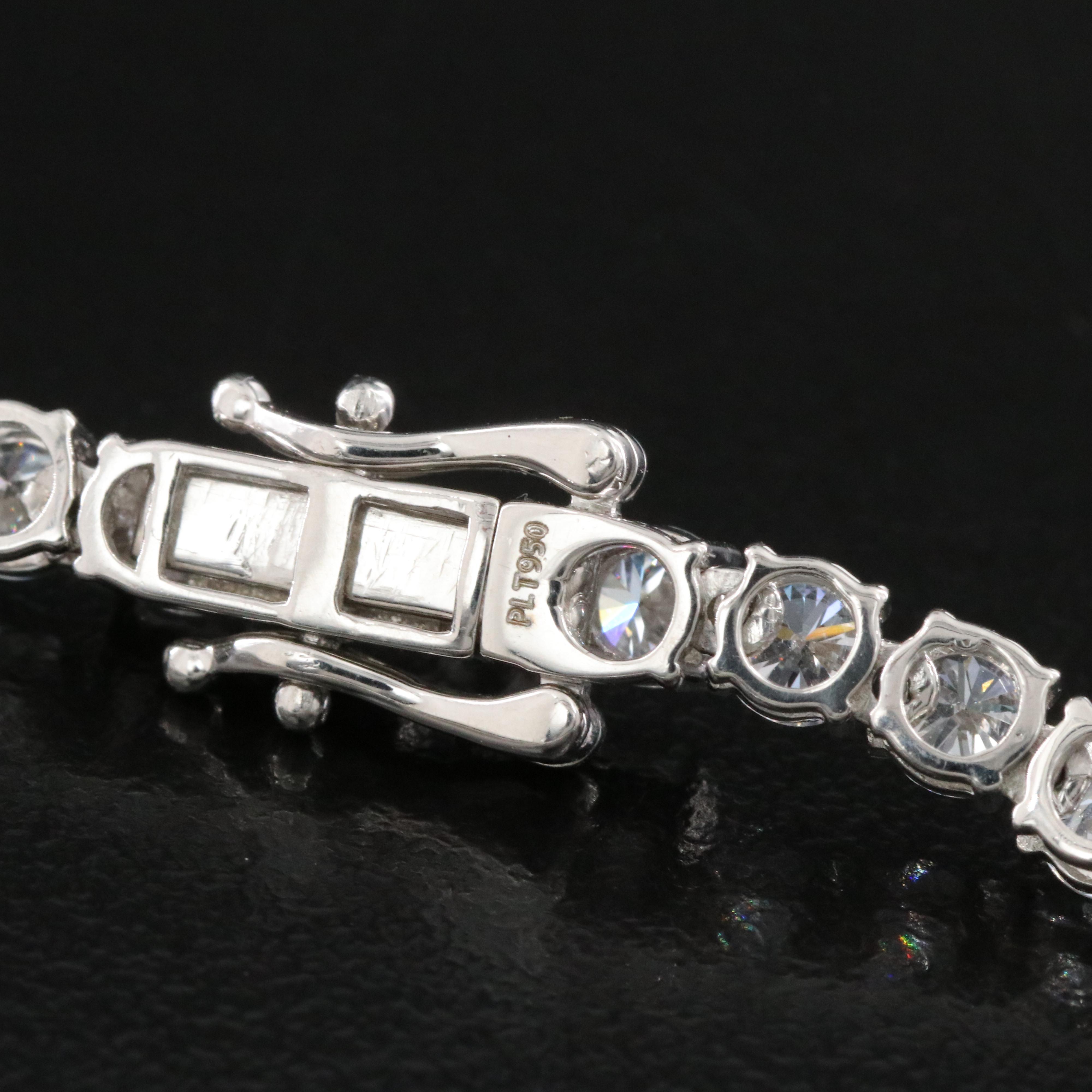 Platinum 24.22 CTW Lab Grown Diamond Graduated Riviera Necklace