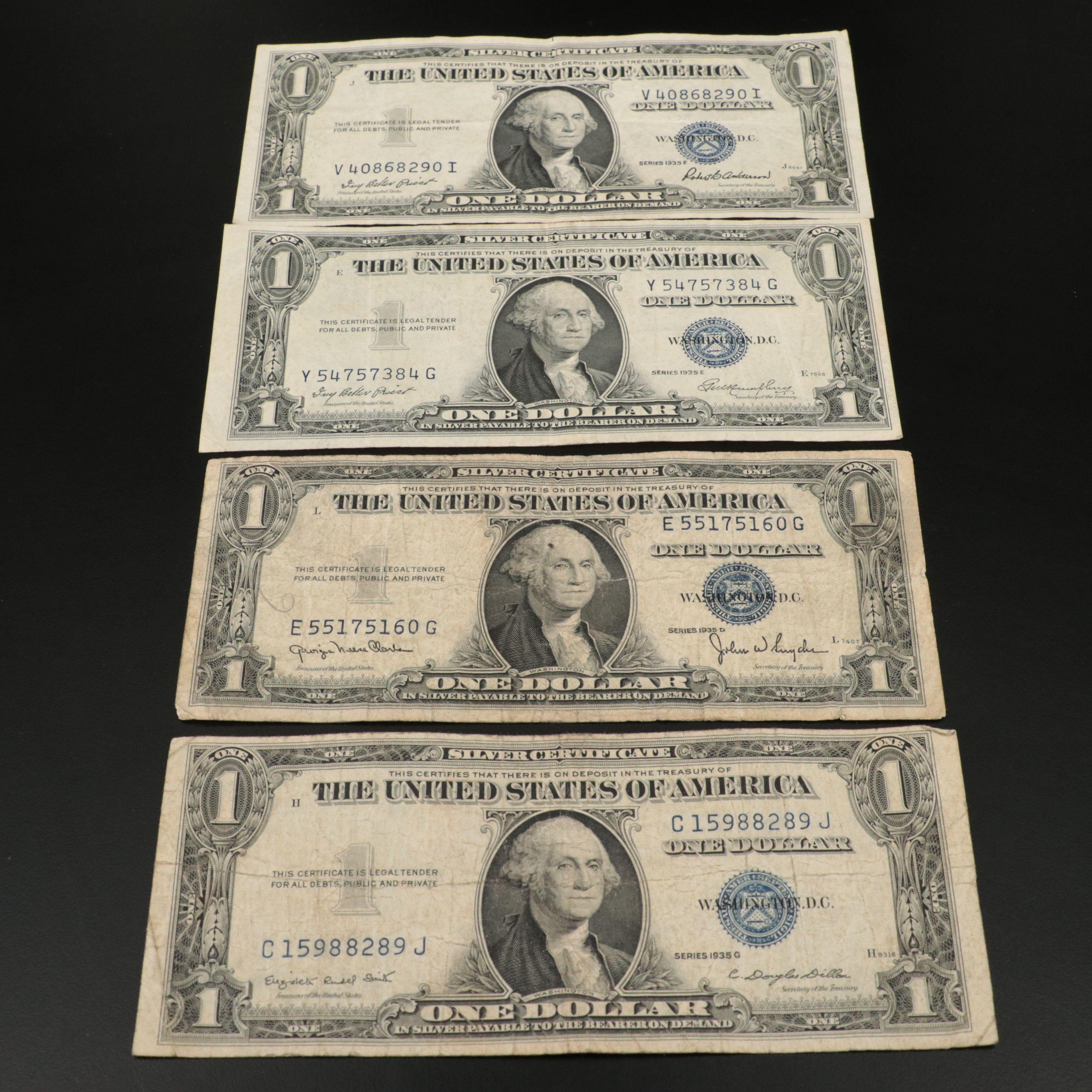 Collection of 75 Assorted 1935 and 1957 One Dollar Silver Certificates