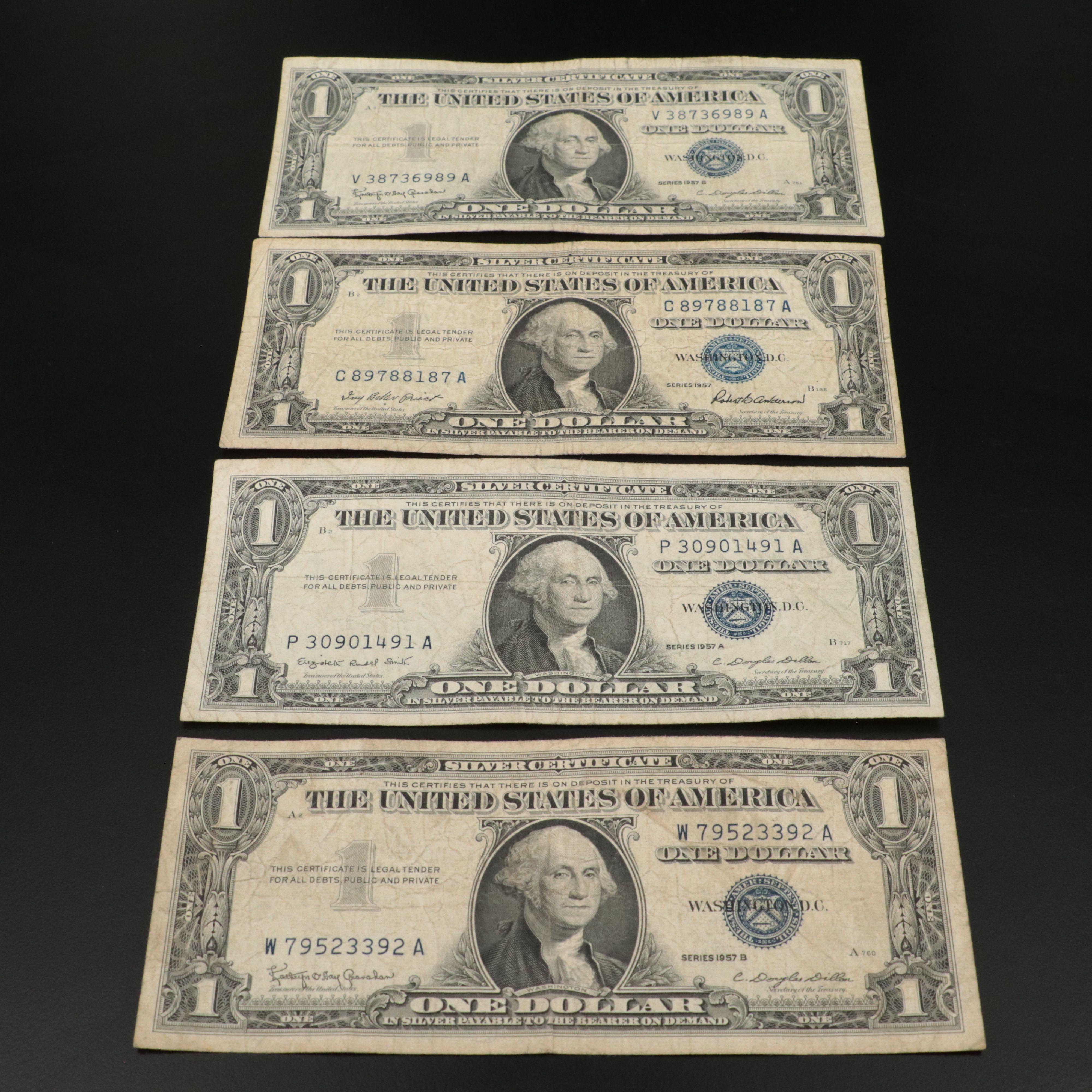 Collection of 75 Assorted 1935 and 1957 One Dollar Silver Certificates