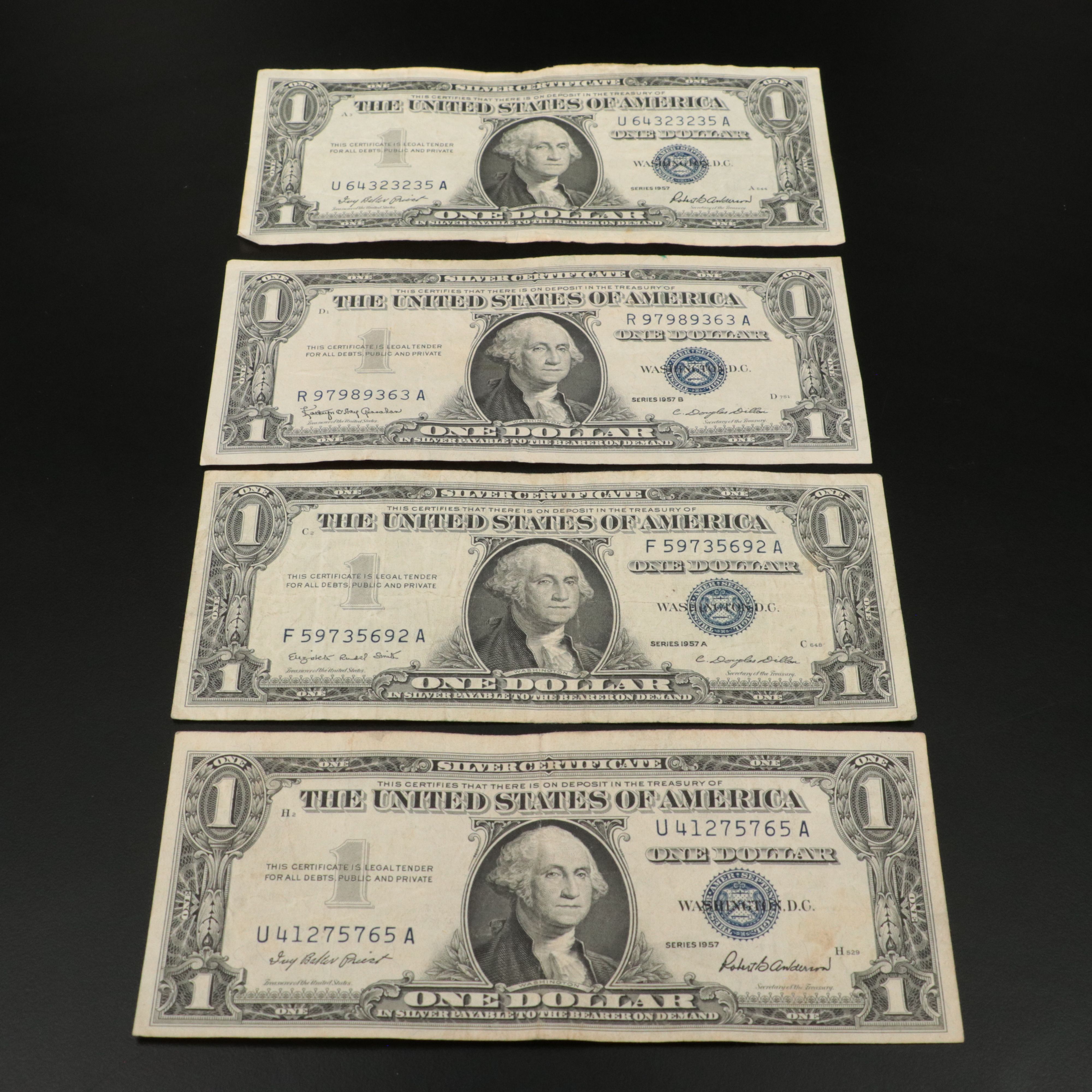 Collection of 75 Assorted 1935 and 1957 One Dollar Silver Certificates