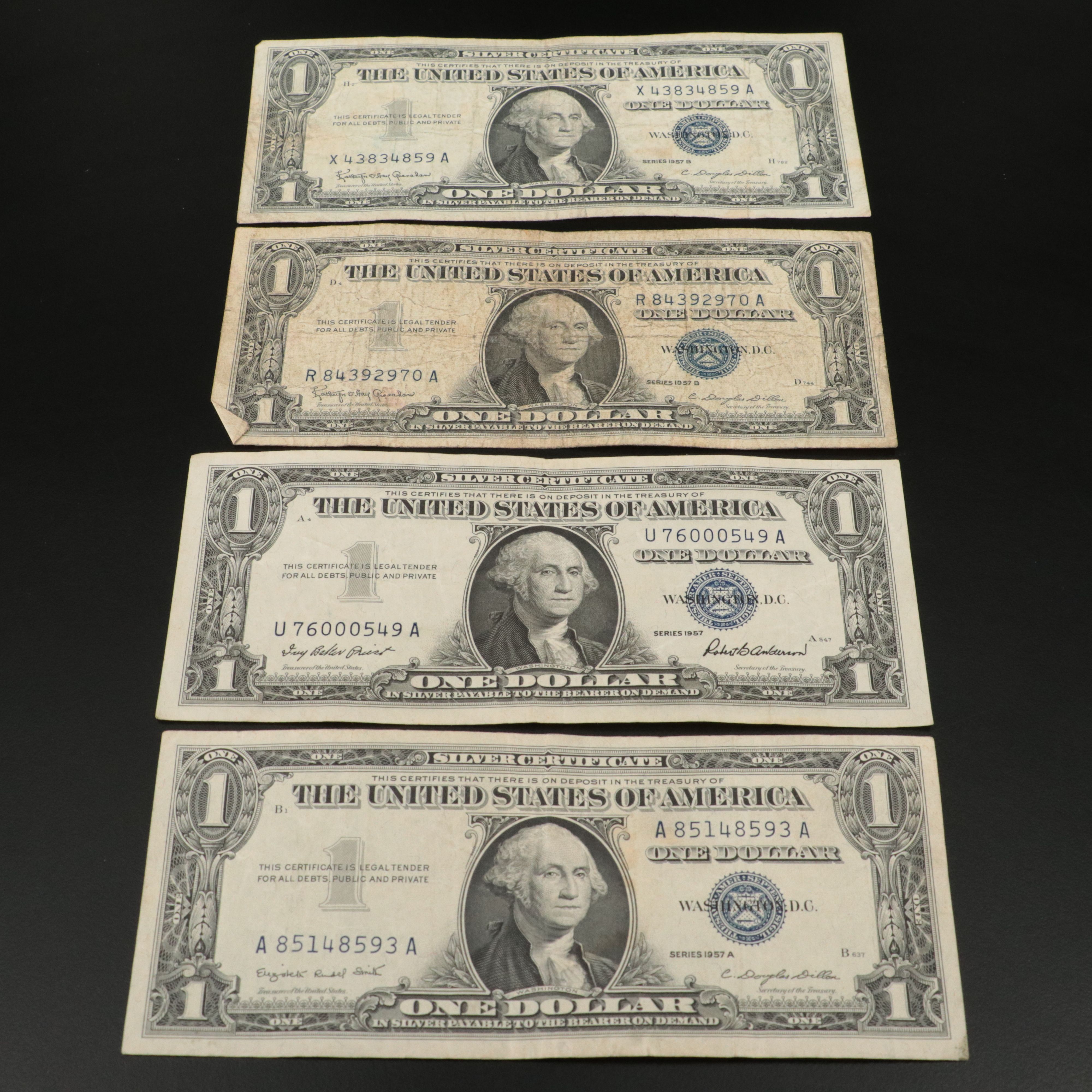 Collection of 75 Assorted 1935 and 1957 One Dollar Silver Certificates