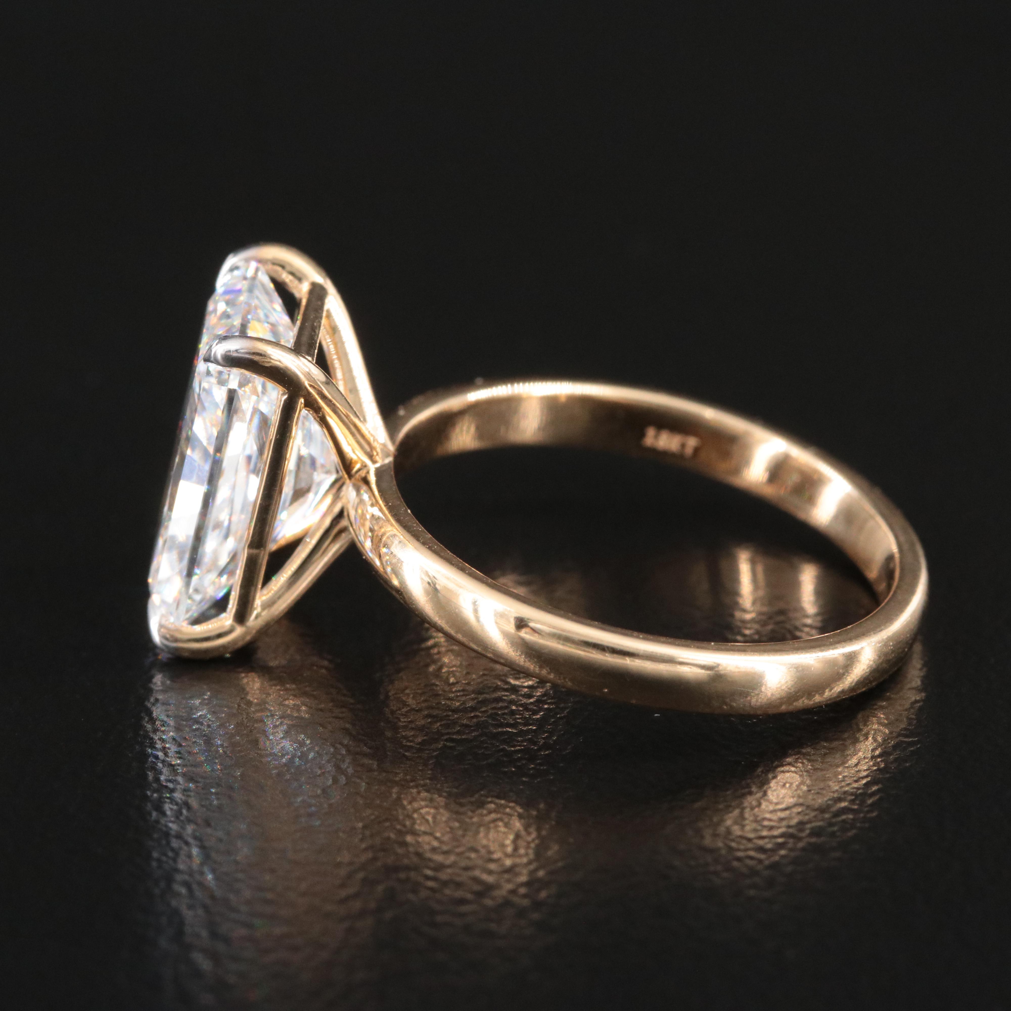 18K 4.10 CT Lab Grown Diamond Solitaire Ring with IGI Report