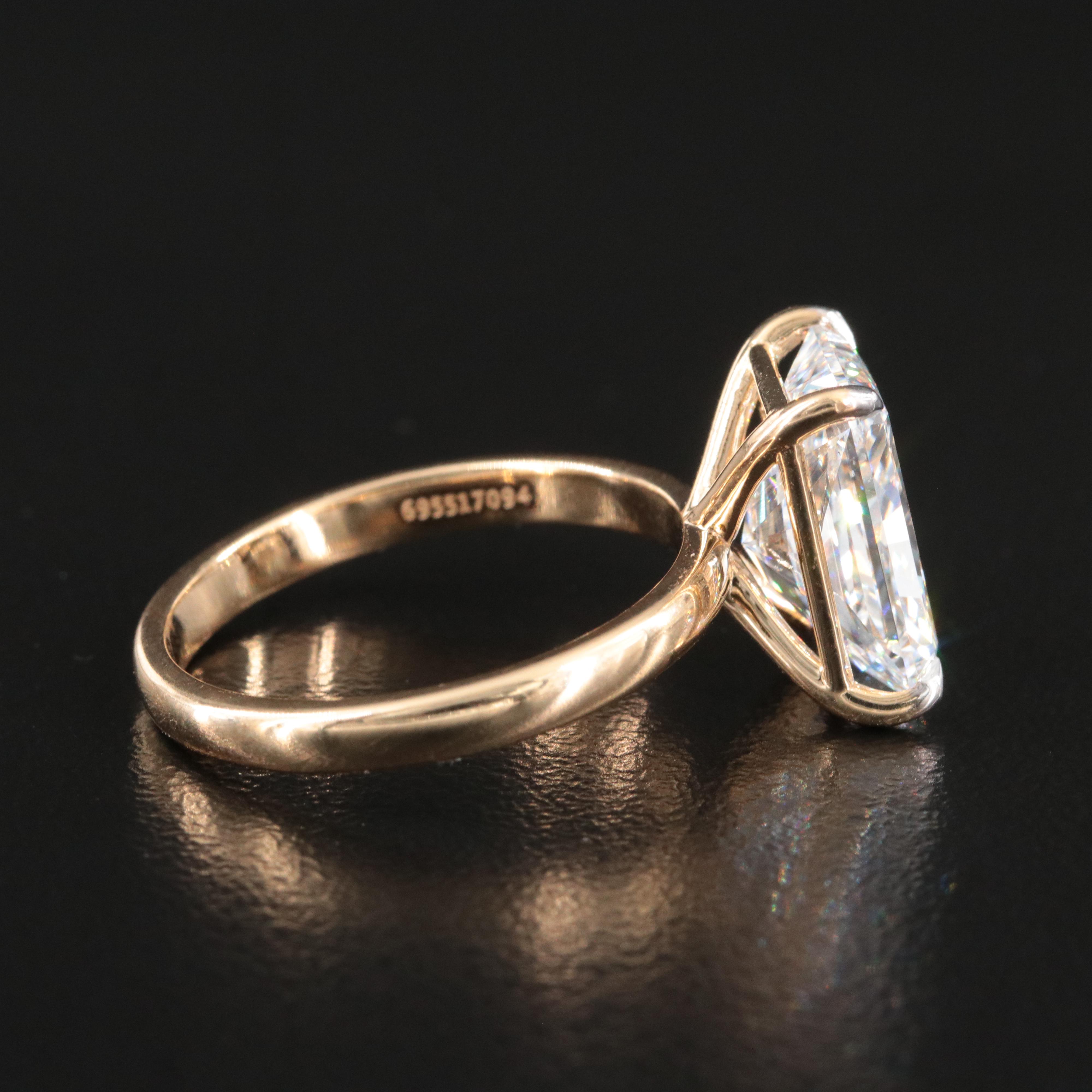 18K 4.10 CT Lab Grown Diamond Solitaire Ring with IGI Report