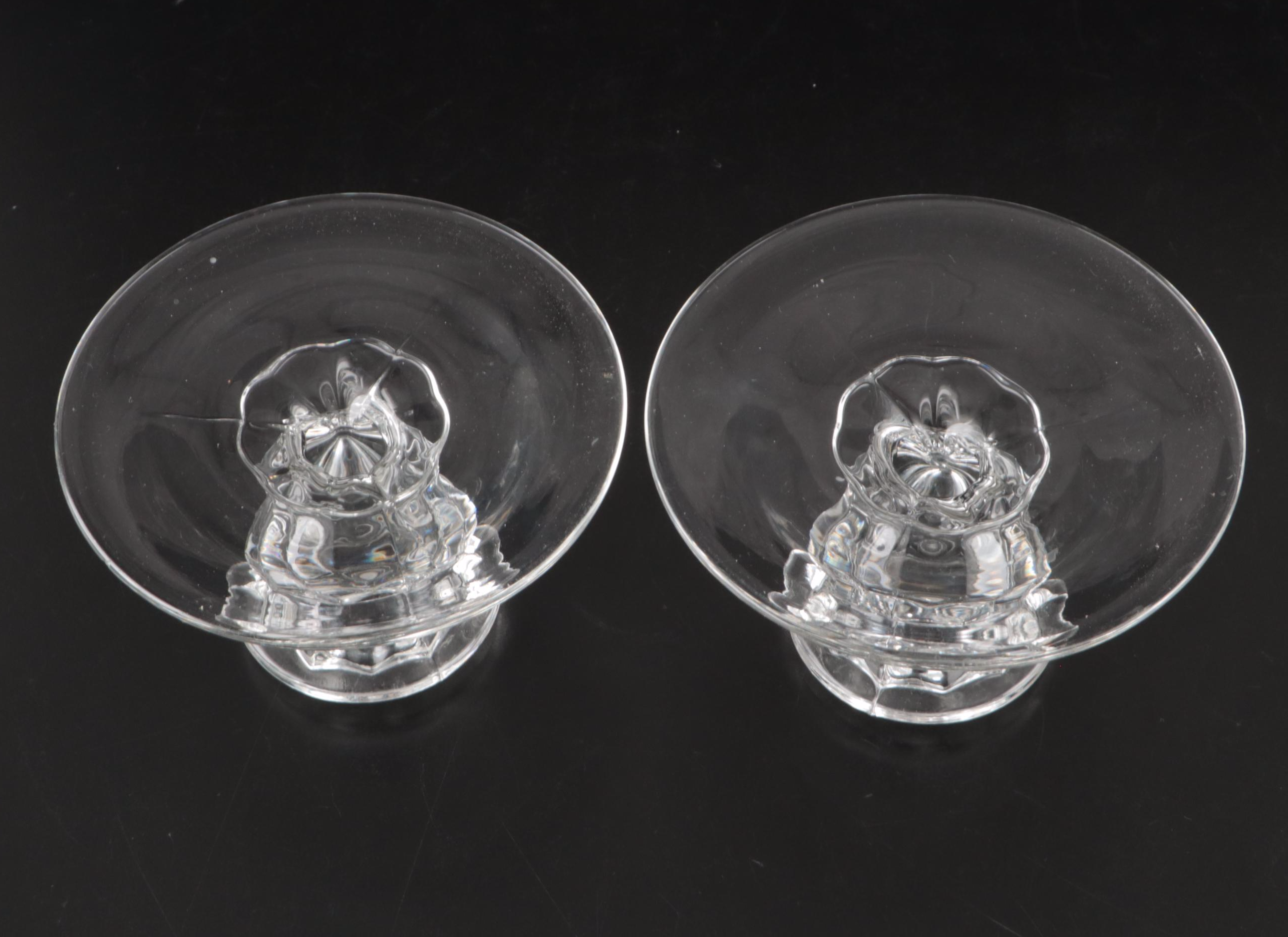 Fostoria "American" Clear Glass Serveware, Vase, and Candlesticks, 20th Century