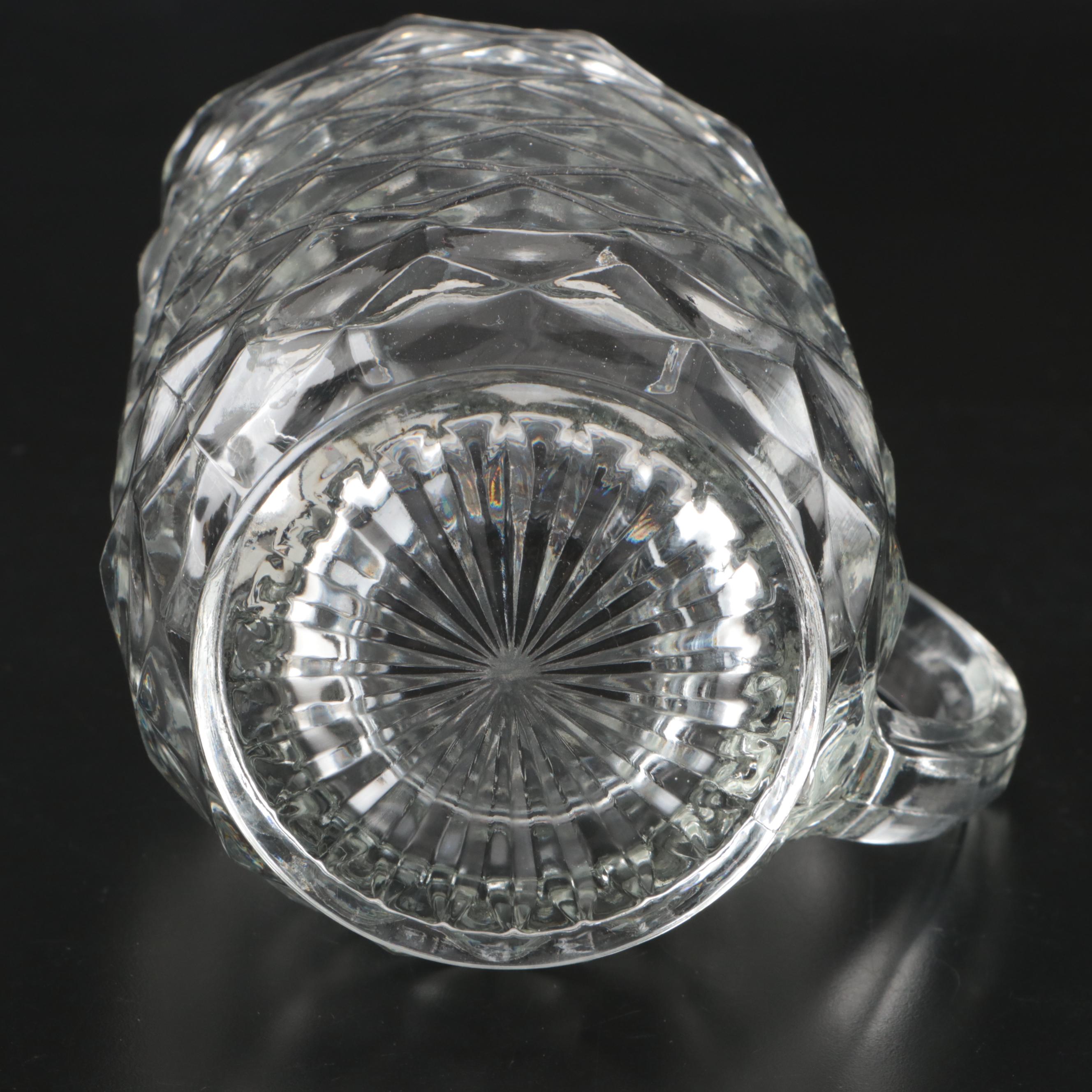 Fostoria "American" Clear Glass Serveware, Vase, and Candlesticks, 20th Century