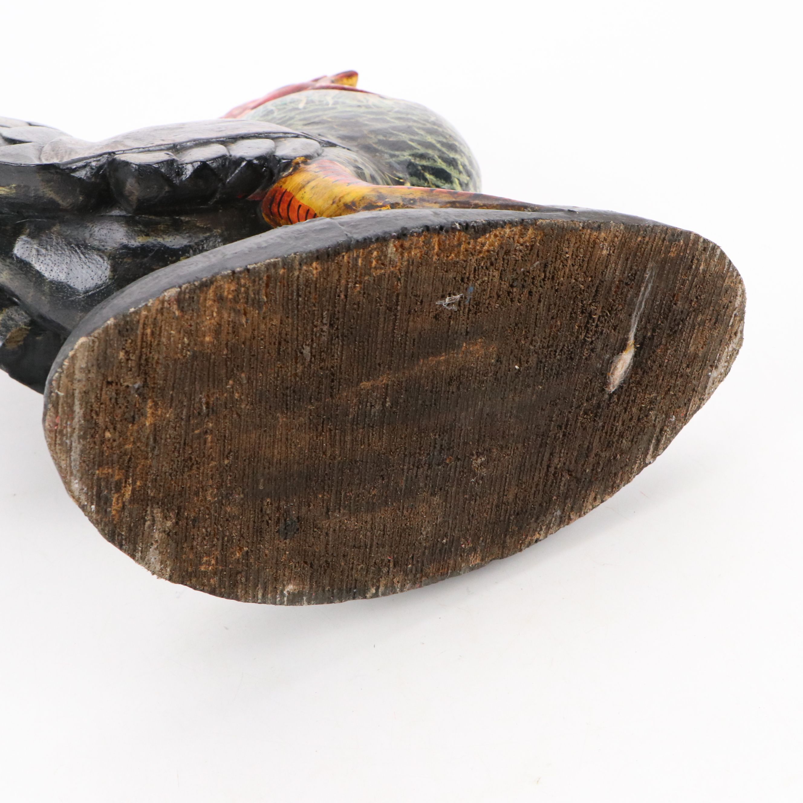 Polychrome Wooden Rooster