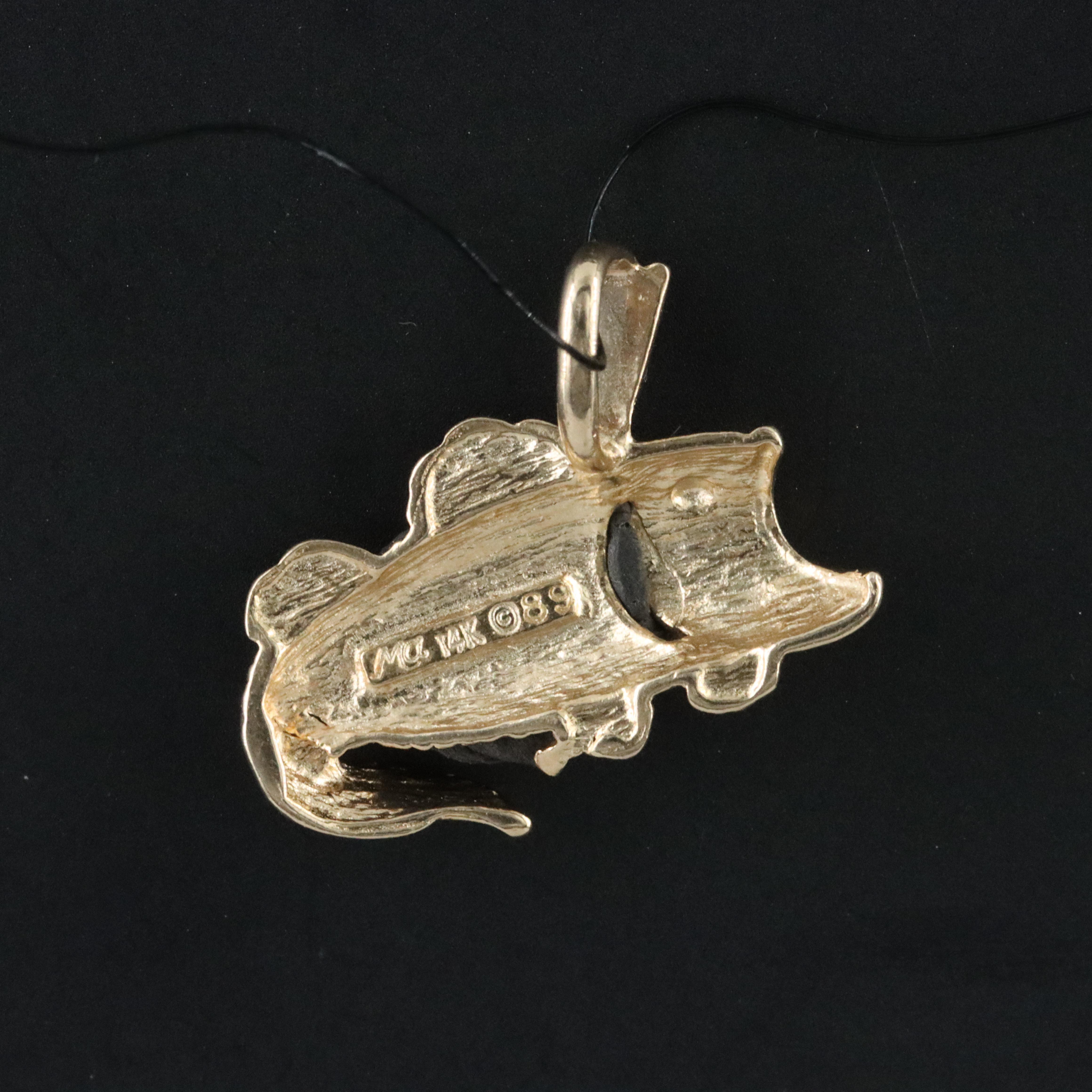 14K Large Mouth Bass Pendant