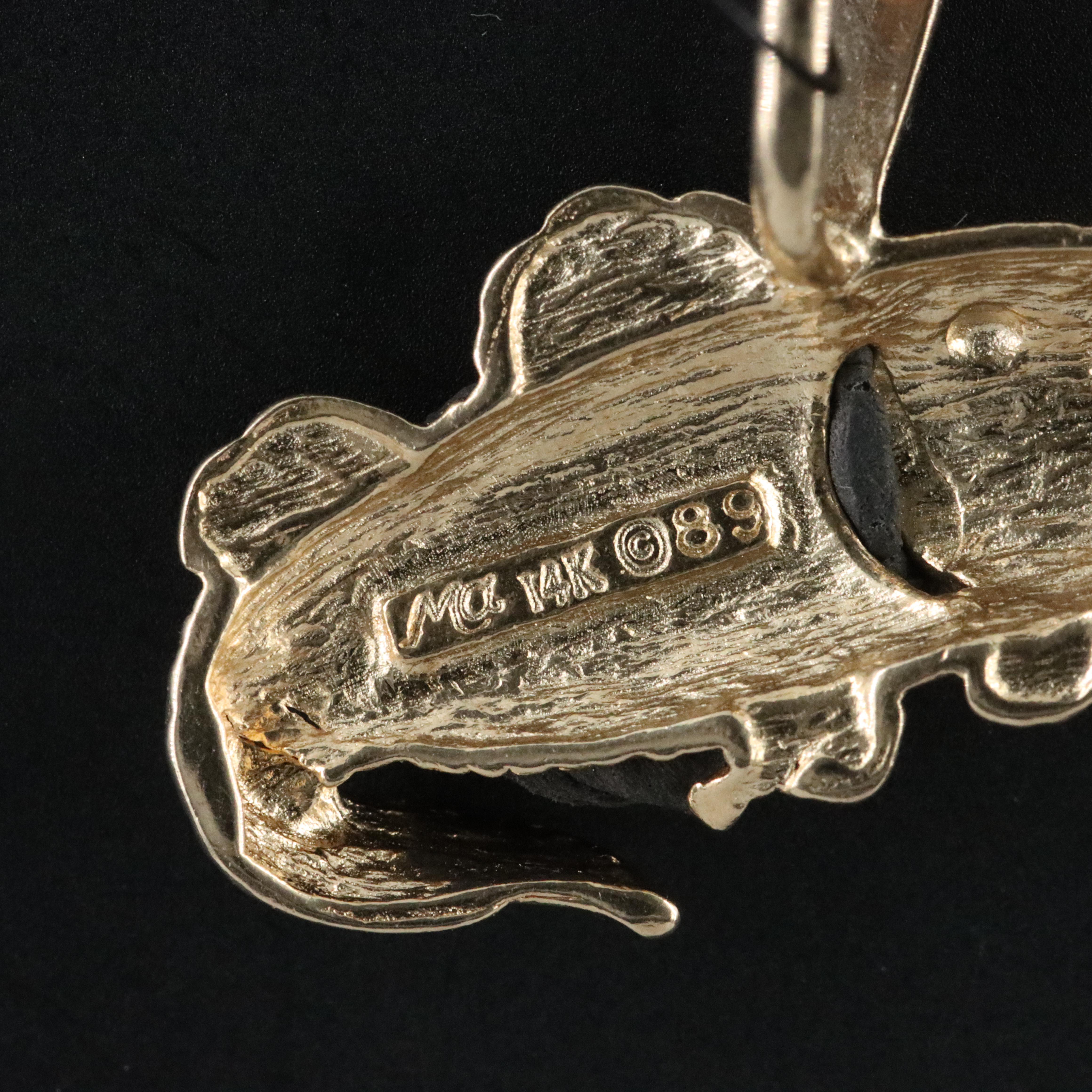 14K Large Mouth Bass Pendant